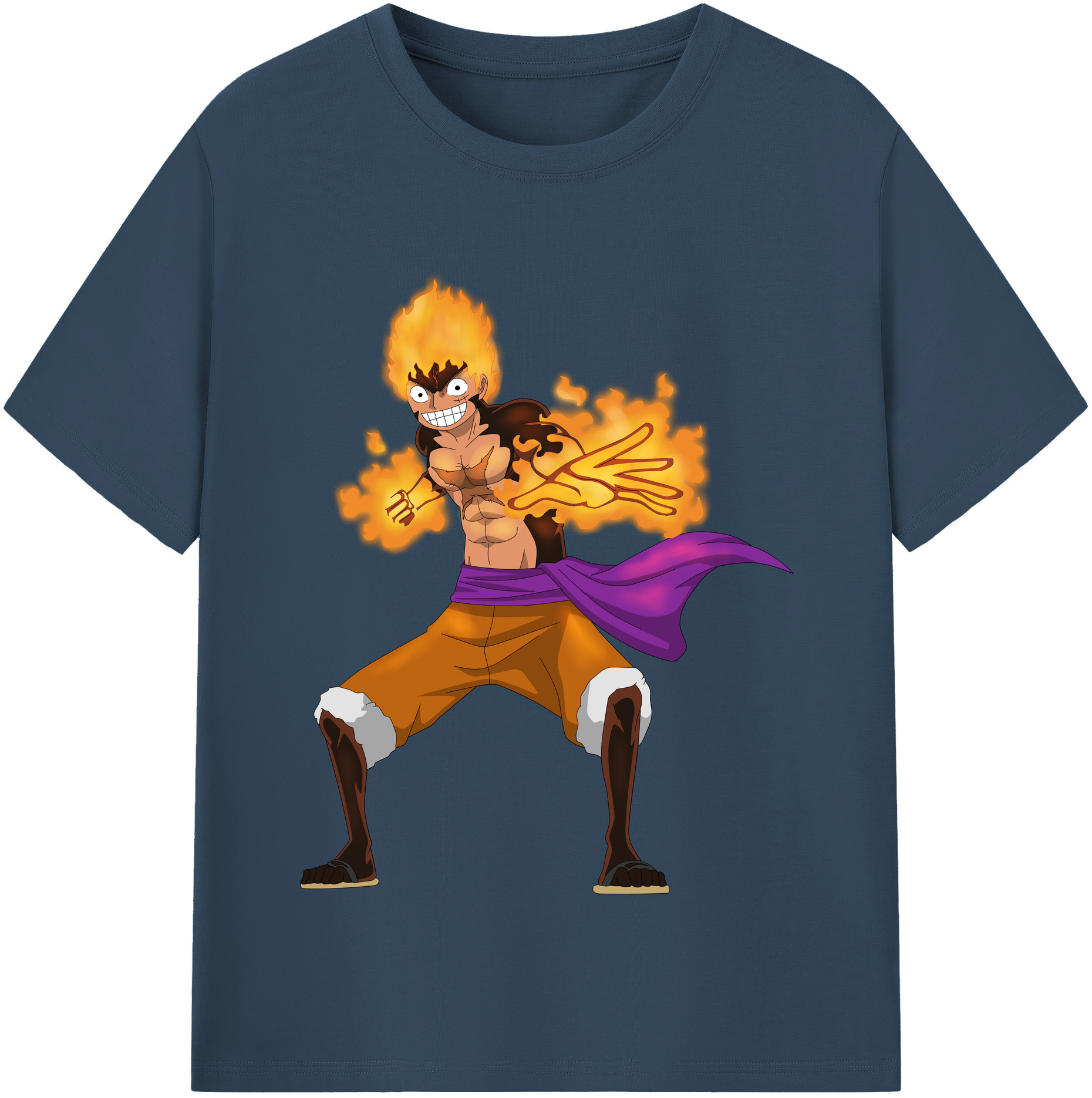 ワンピース モンキー・D・ルフィ ONE PIECE Monkey D. Luffy レディースカジュアルプリントTシャツ（綿100％）
