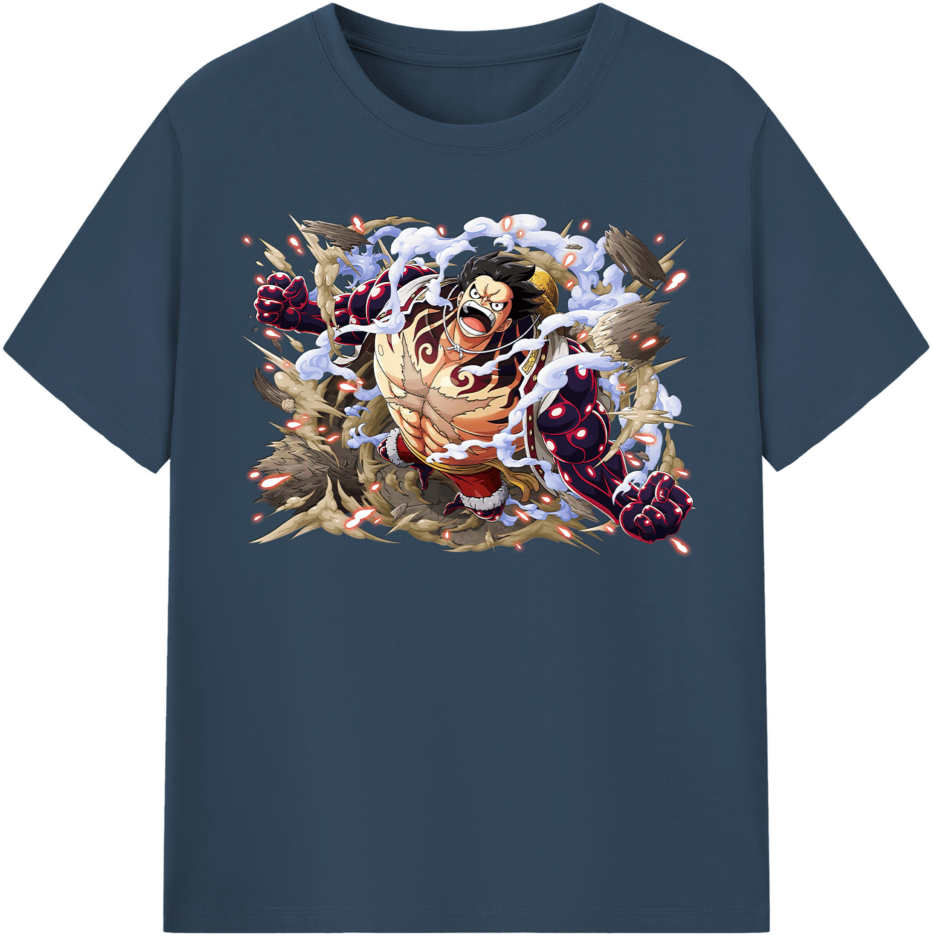 ワンピース モンキー・D・ルフィ ONE PIECE Monkey D. Luffy レディースカジュアルプリントTシャツ（綿100％）