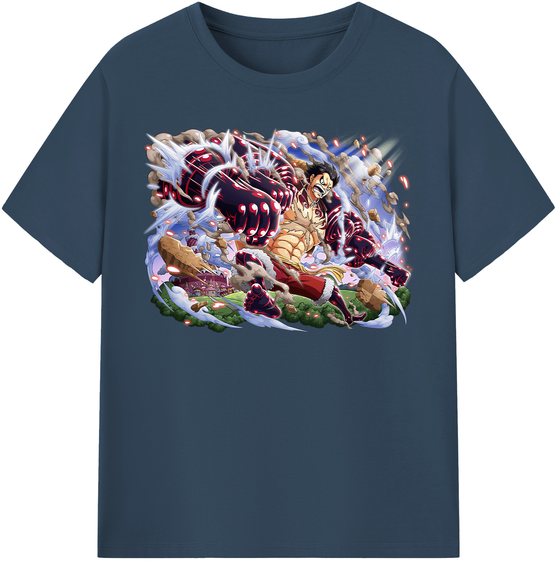 ワンピース モンキー・D・ルフィ ONE PIECE Monkey D. Luffy レディースカジュアルプリントTシャツ（綿100％）