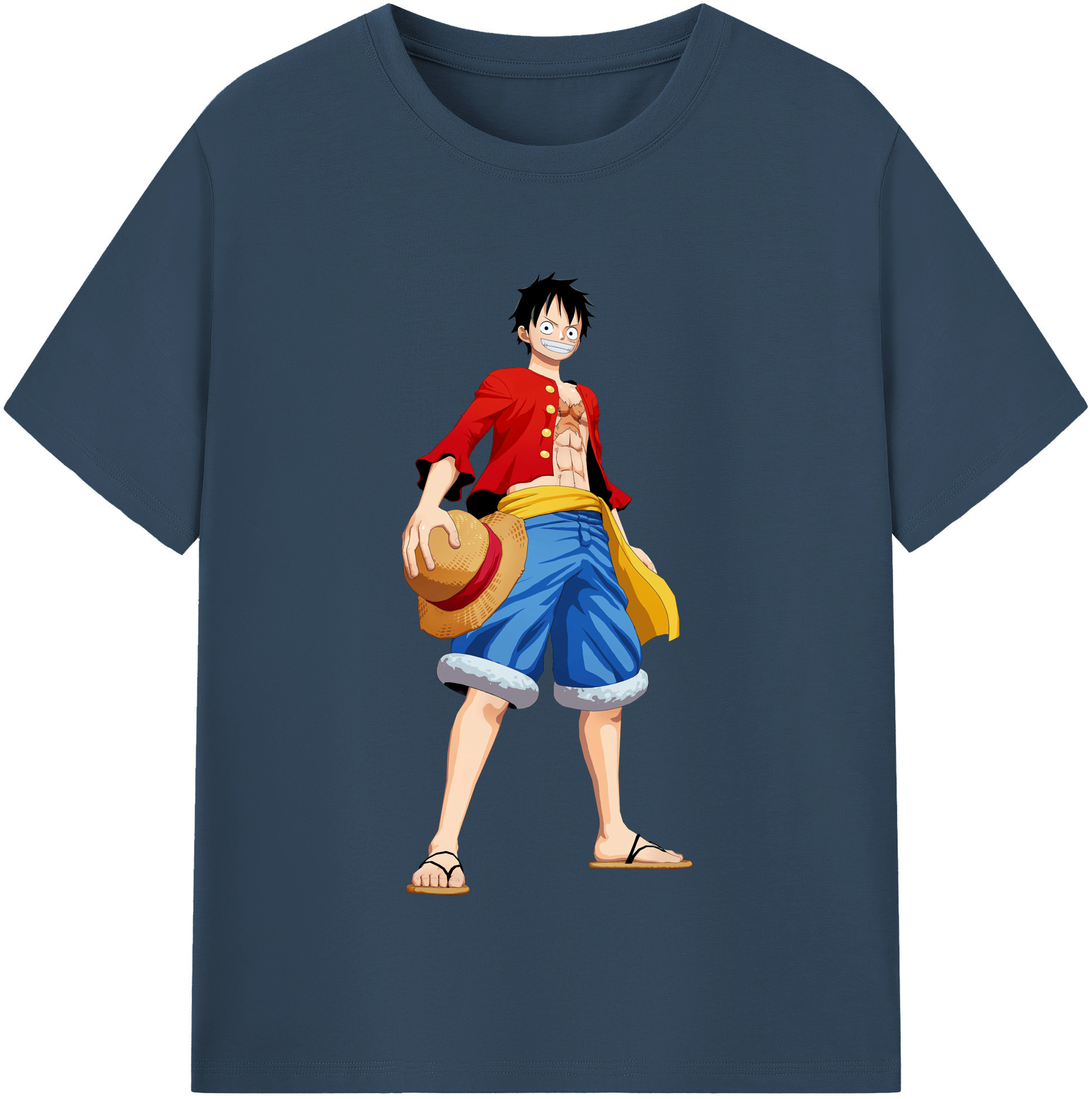 ワンピース モンキー・D・ルフィ ONE PIECE Monkey D. Luffy レディースカジュアルプリントTシャツ（綿100％）