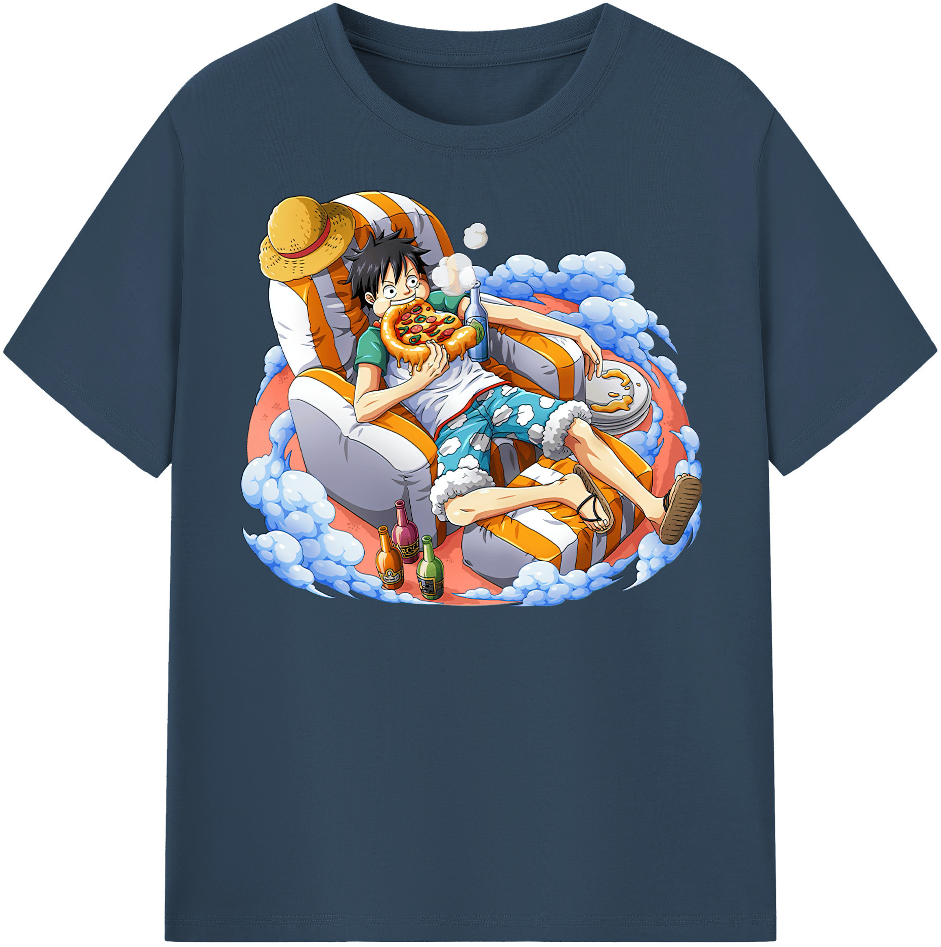 ワンピース モンキー・D・ルフィ ONE PIECE Monkey D. Luffy レディースカジュアルプリントTシャツ（綿100％）
