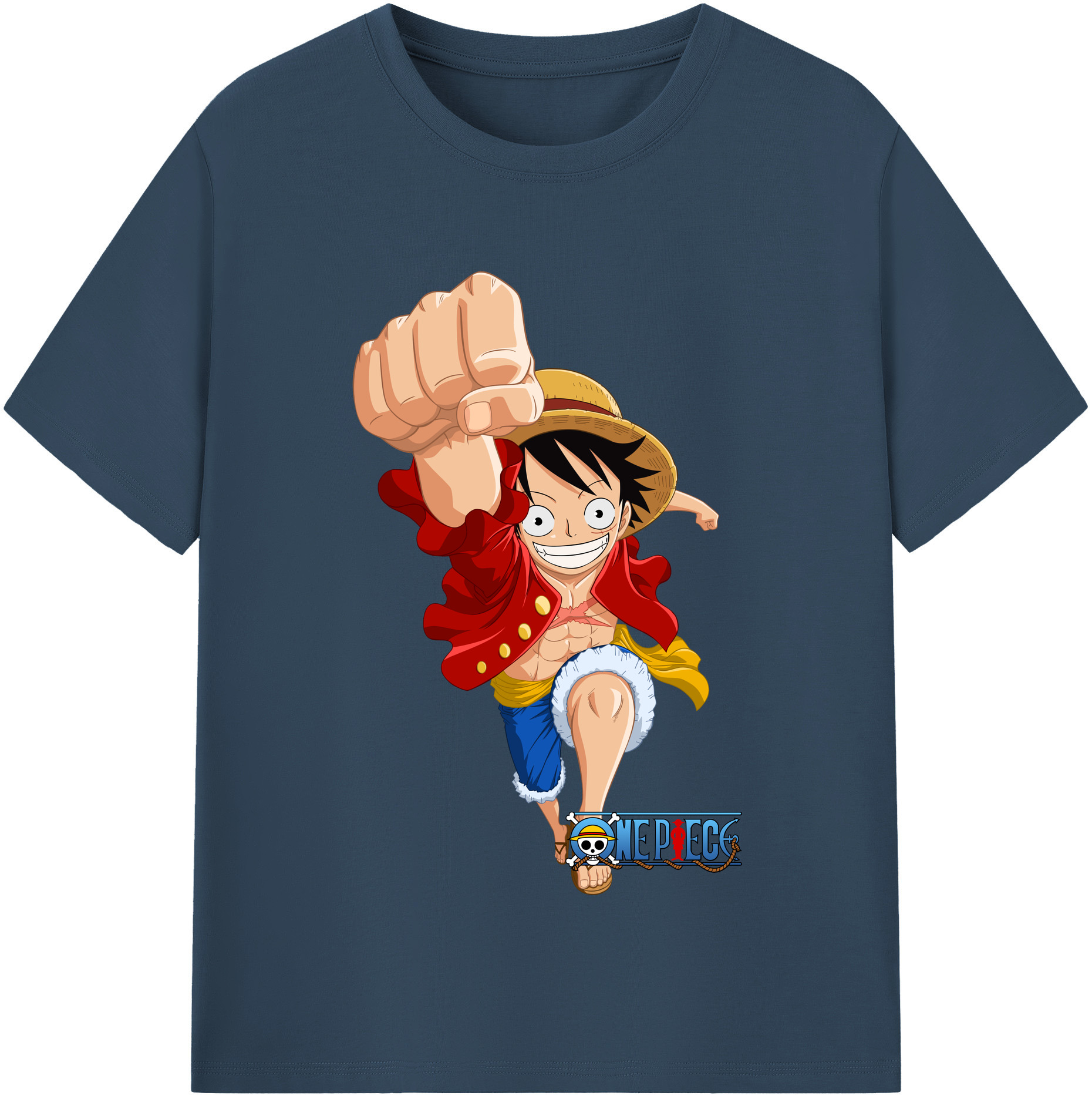 ワンピース モンキー・D・ルフィ ONE PIECE Monkey D. Luffy レディースカジュアルプリントTシャツ（綿100％）