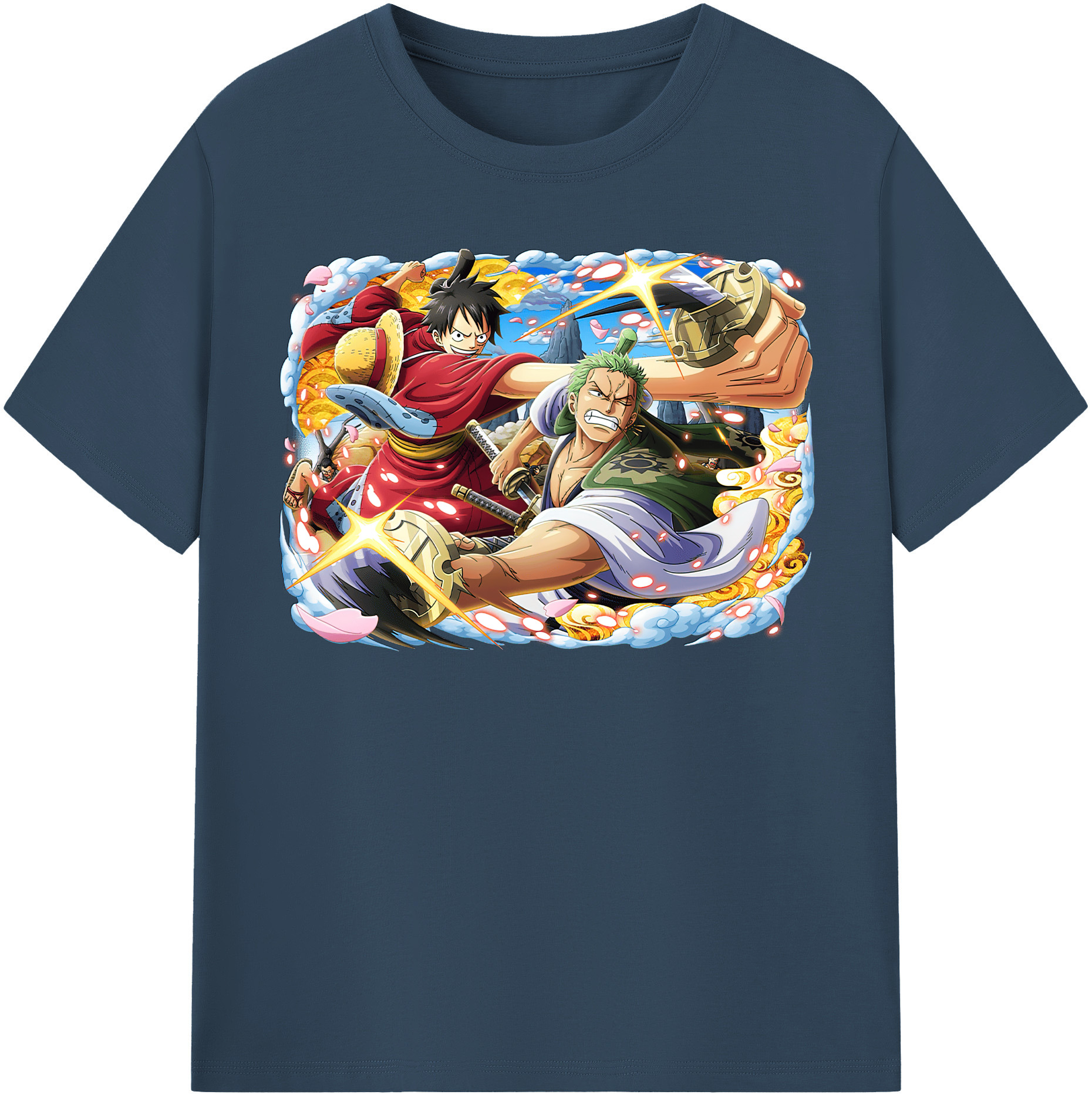 ワンピース モンキー・D・ルフィ ONE PIECE Monkey D. Luffy レディースカジュアルプリントTシャツ（綿100％）