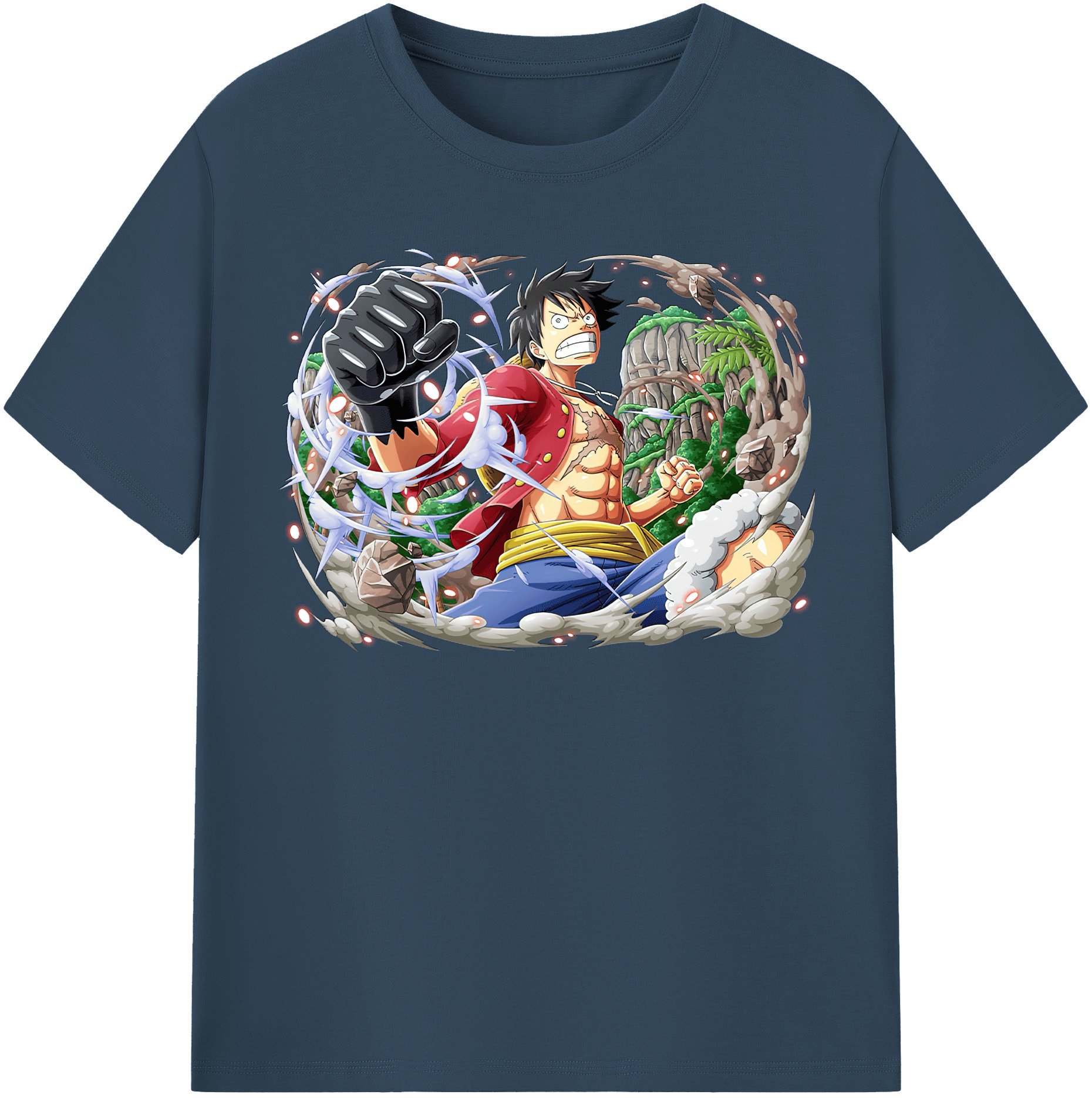 ワンピース モンキー・D・ルフィ ONE PIECE Monkey D. Luffy レディースカジュアルプリントTシャツ（綿100％）