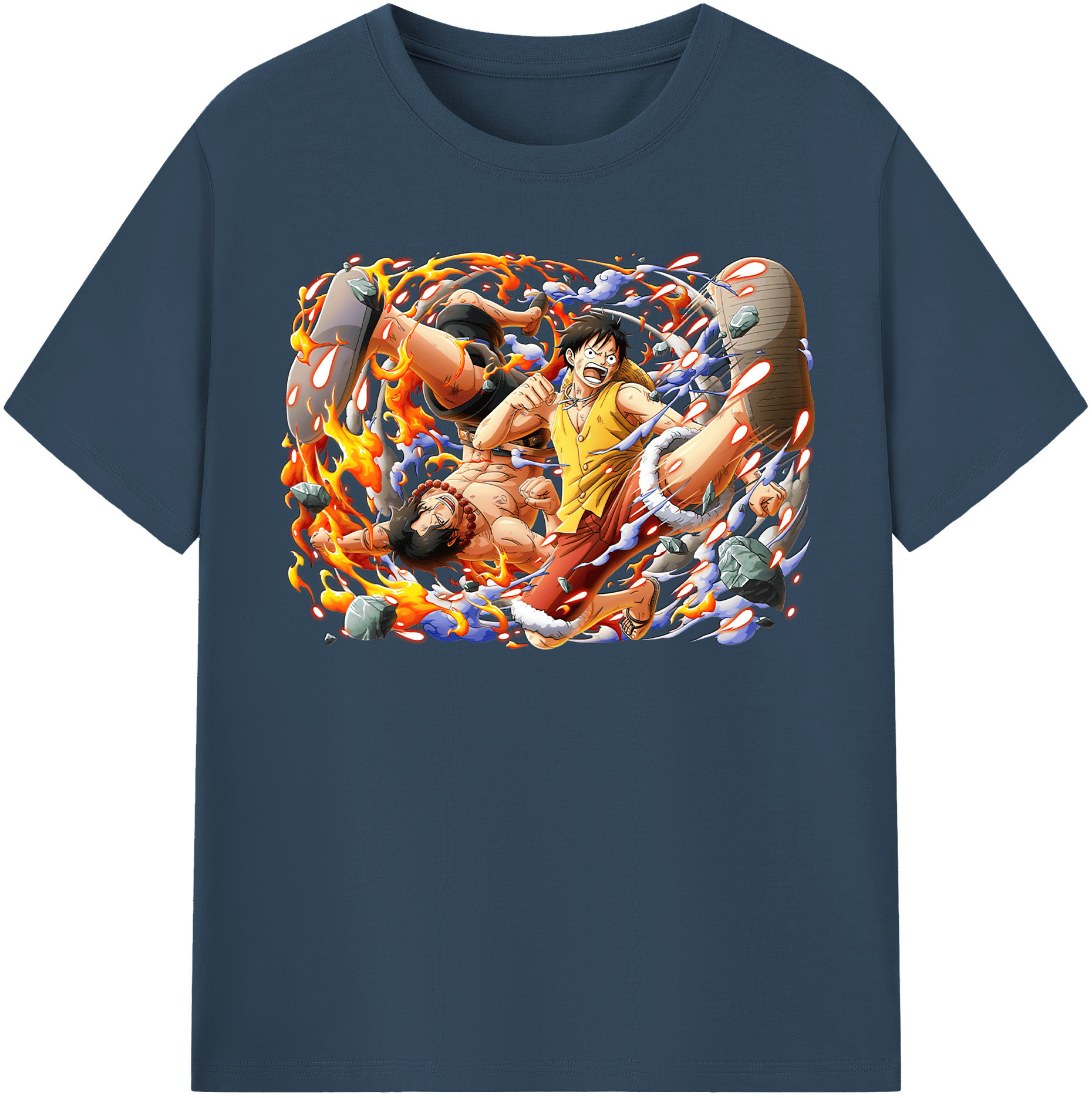 ワンピース モンキー・D・ルフィ ONE PIECE Monkey D. Luffy レディースカジュアルプリントTシャツ（綿100％）
