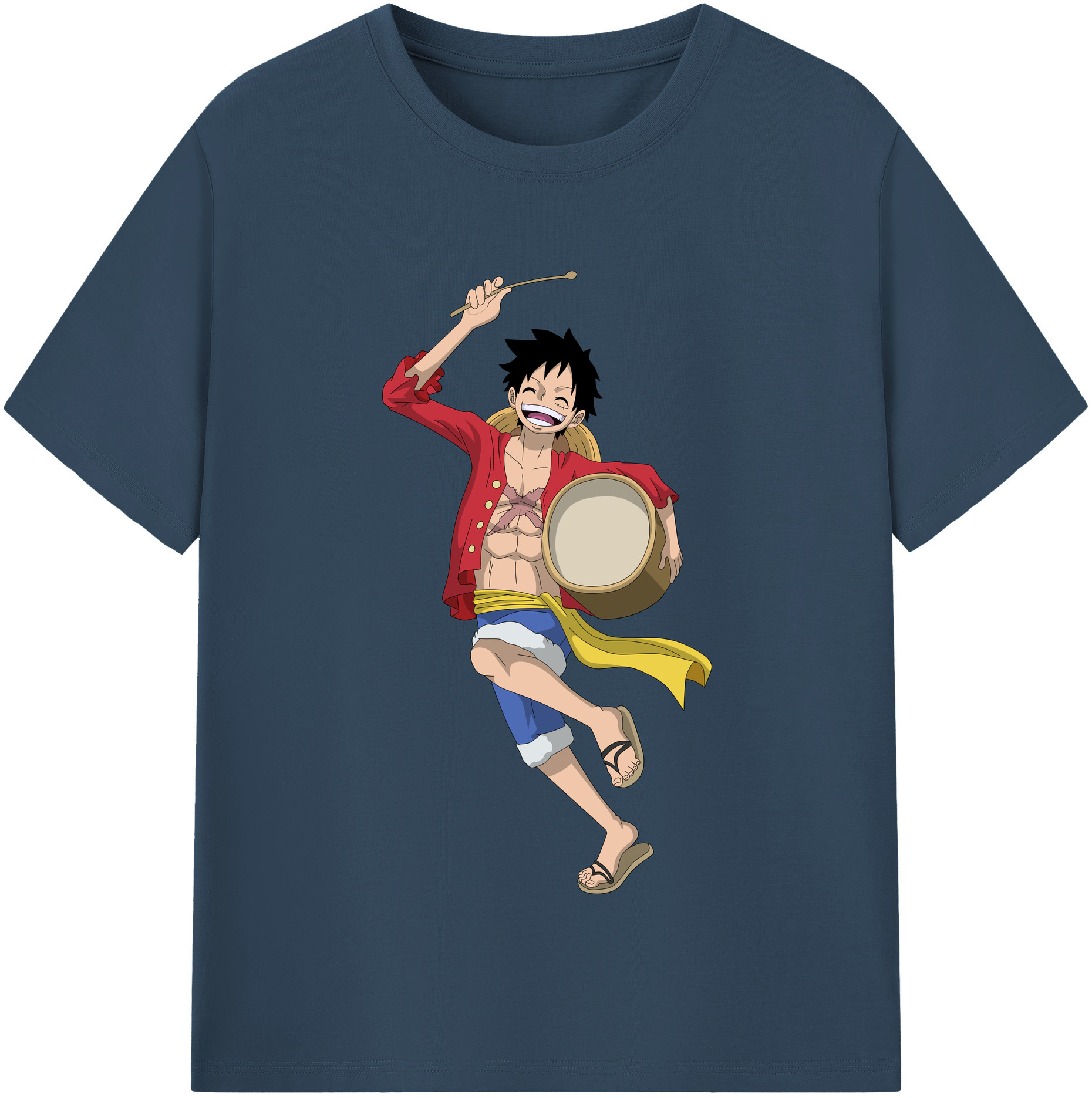 ワンピース モンキー・D・ルフィ ONE PIECE Monkey D. Luffy レディースカジュアルプリントTシャツ（綿100％）