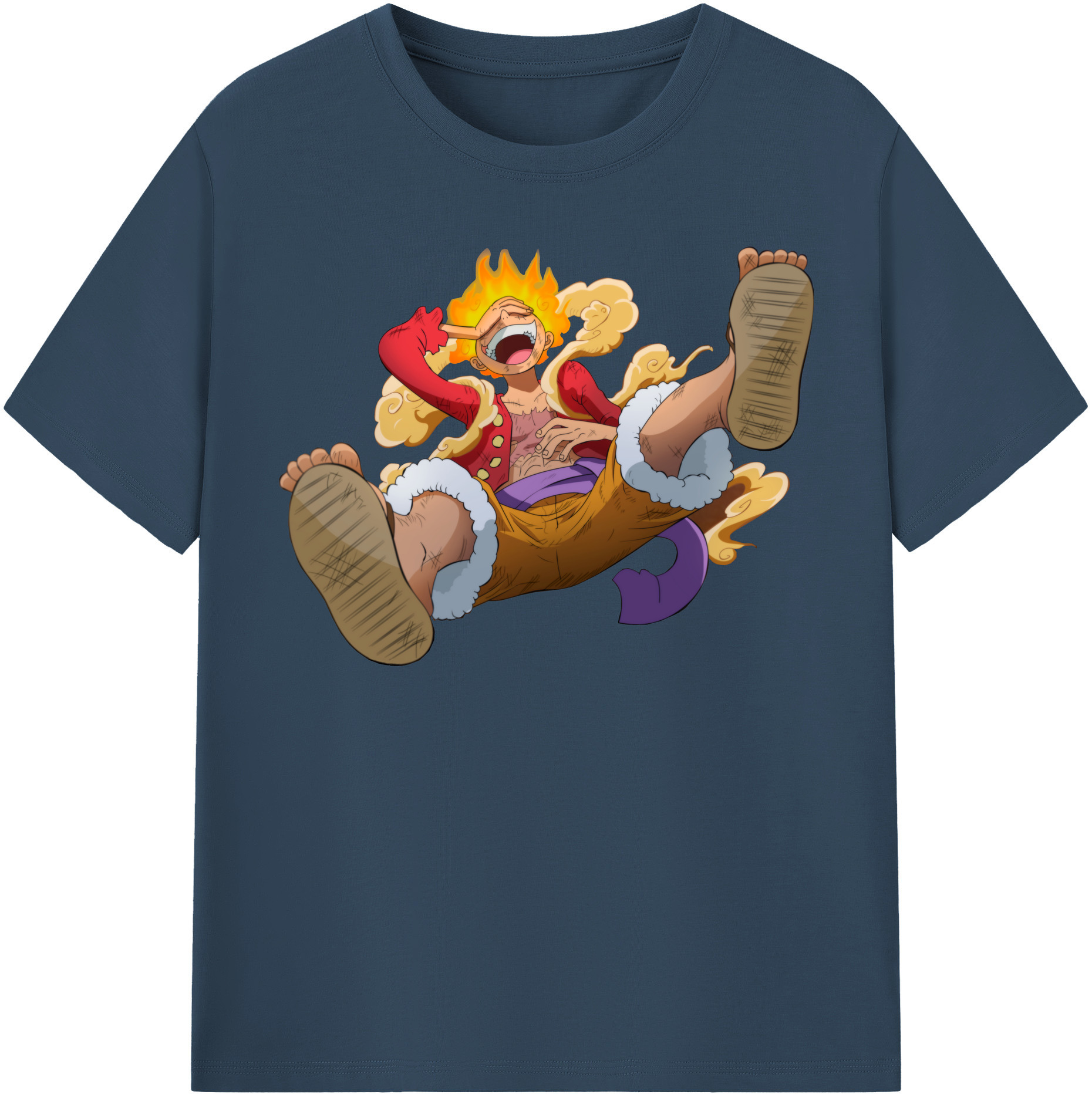 ワンピース モンキー・D・ルフィ ONE PIECE Monkey D. Luffy レディースカジュアルプリントTシャツ（綿100％）
