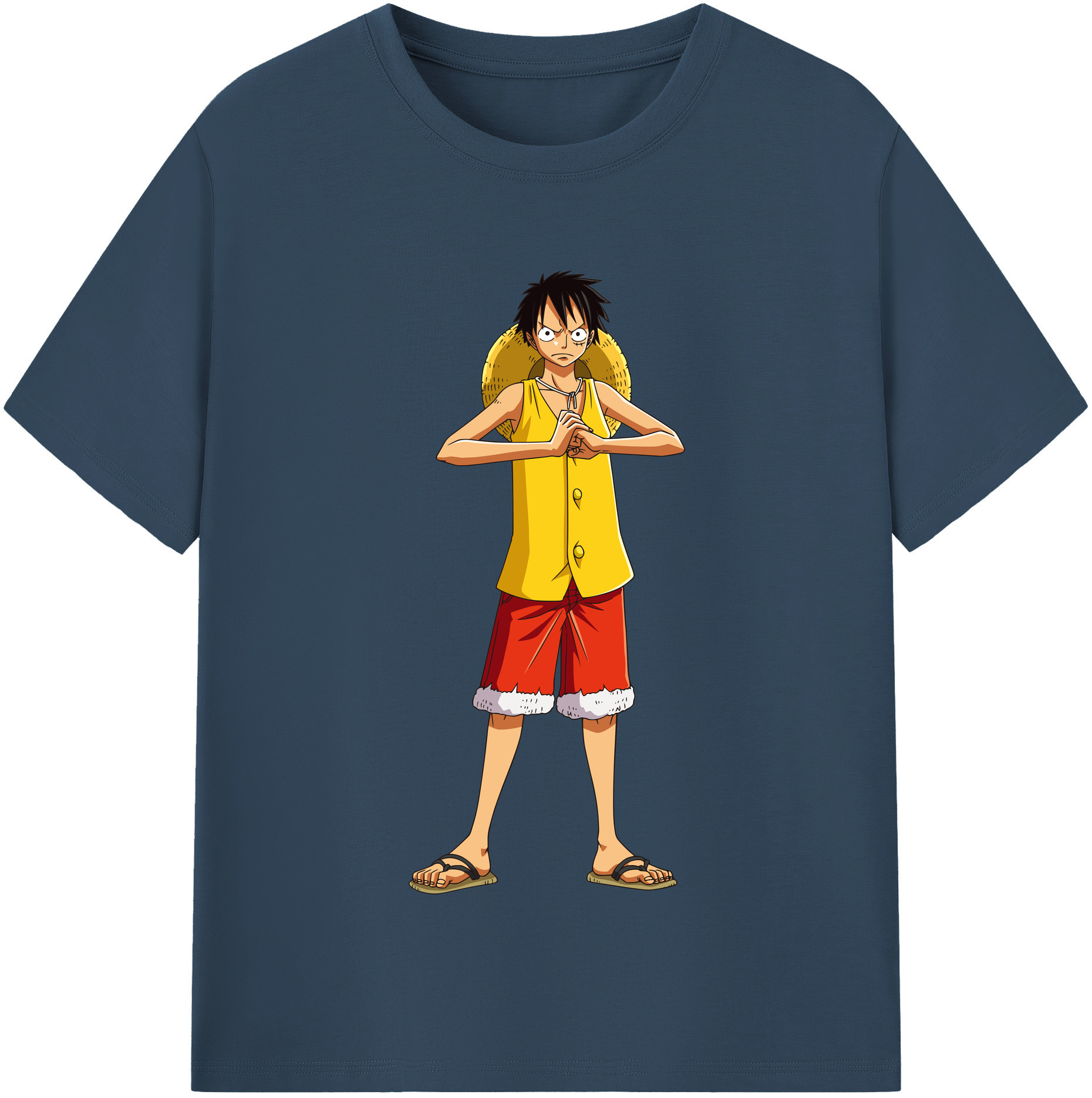 ワンピース モンキー・D・ルフィ ONE PIECE Monkey D. Luffy レディースカジュアルプリントTシャツ（綿100％）
