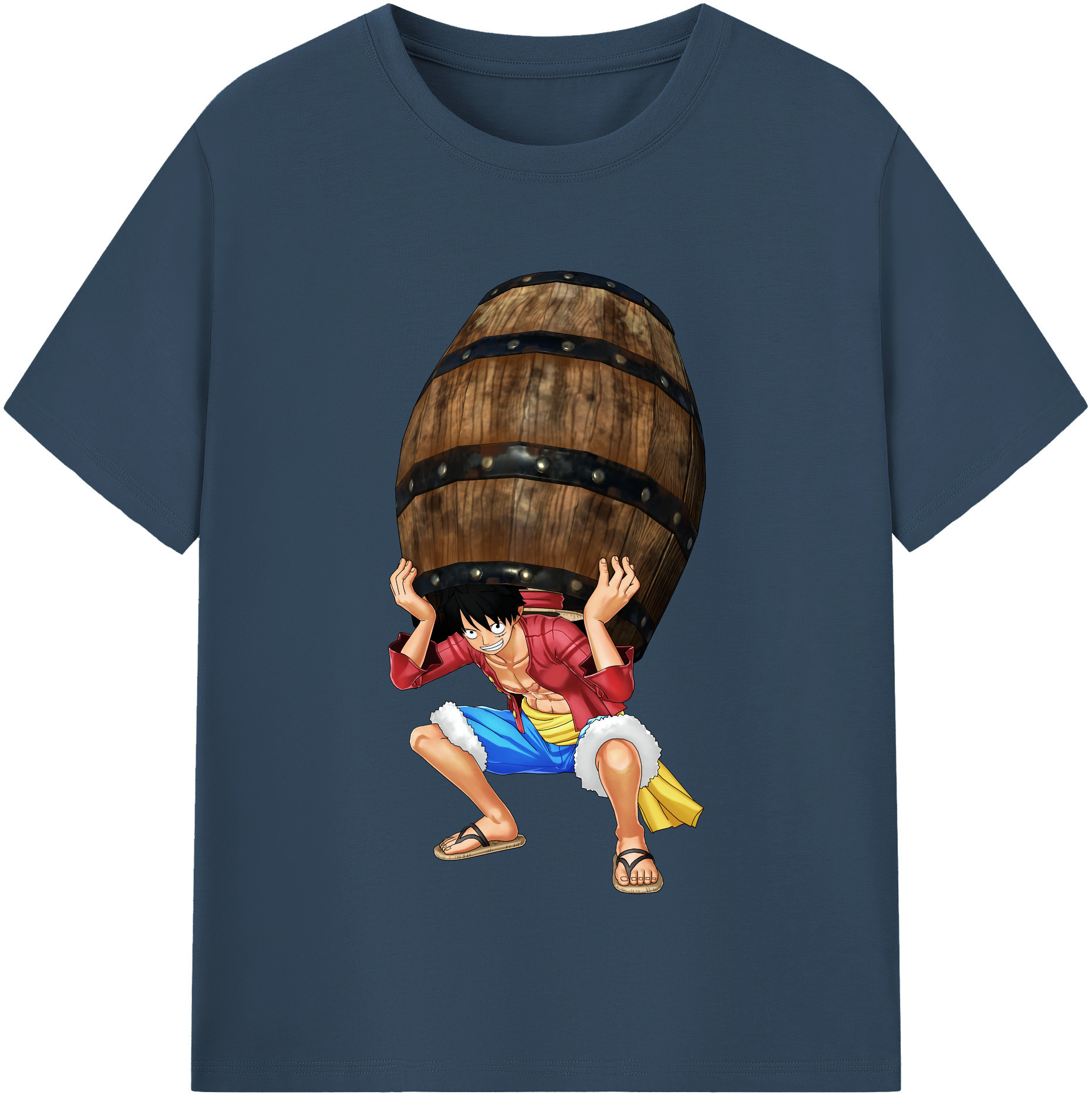 ワンピース モンキー・D・ルフィ ONE PIECE Monkey D. Luffy レディースカジュアルプリントTシャツ（綿100％）