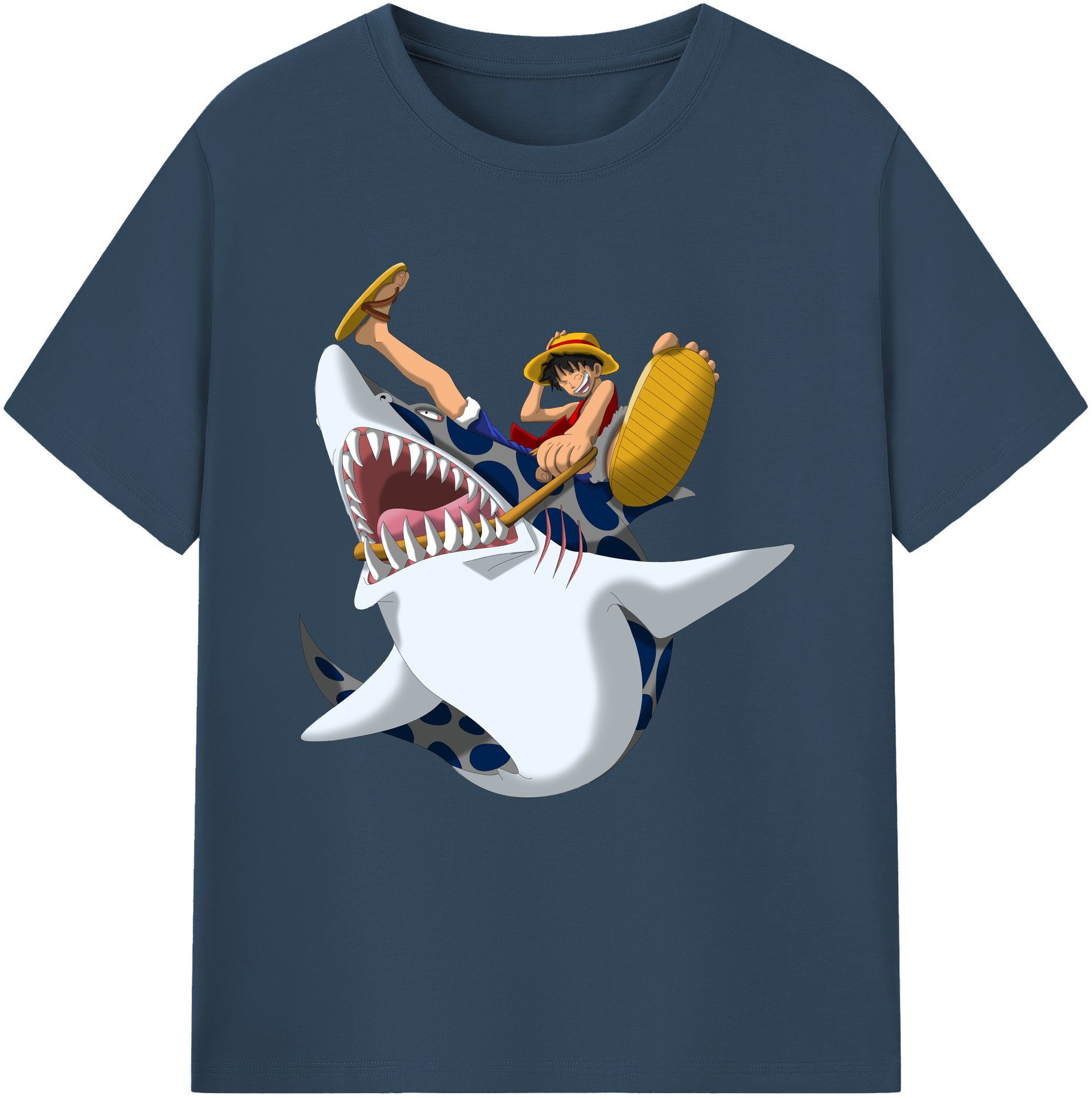 ワンピース モンキー・D・ルフィ ONE PIECE Monkey D. Luffy レディースカジュアルプリントTシャツ（綿100％）