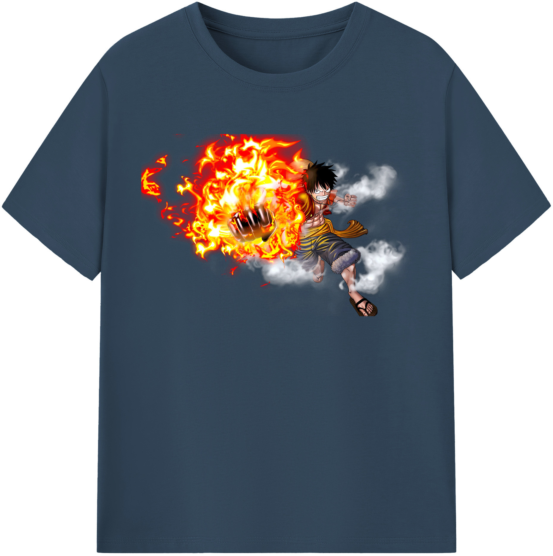 ワンピース モンキー・D・ルフィ ONE PIECE Monkey D. Luffy レディースカジュアルプリントTシャツ（綿100％）