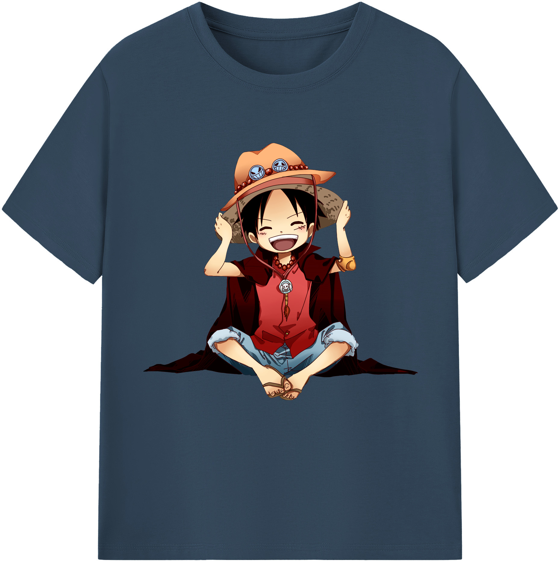 ワンピース モンキー・D・ルフィ ONE PIECE Monkey D. Luffy レディースカジュアルプリントTシャツ（綿100％）