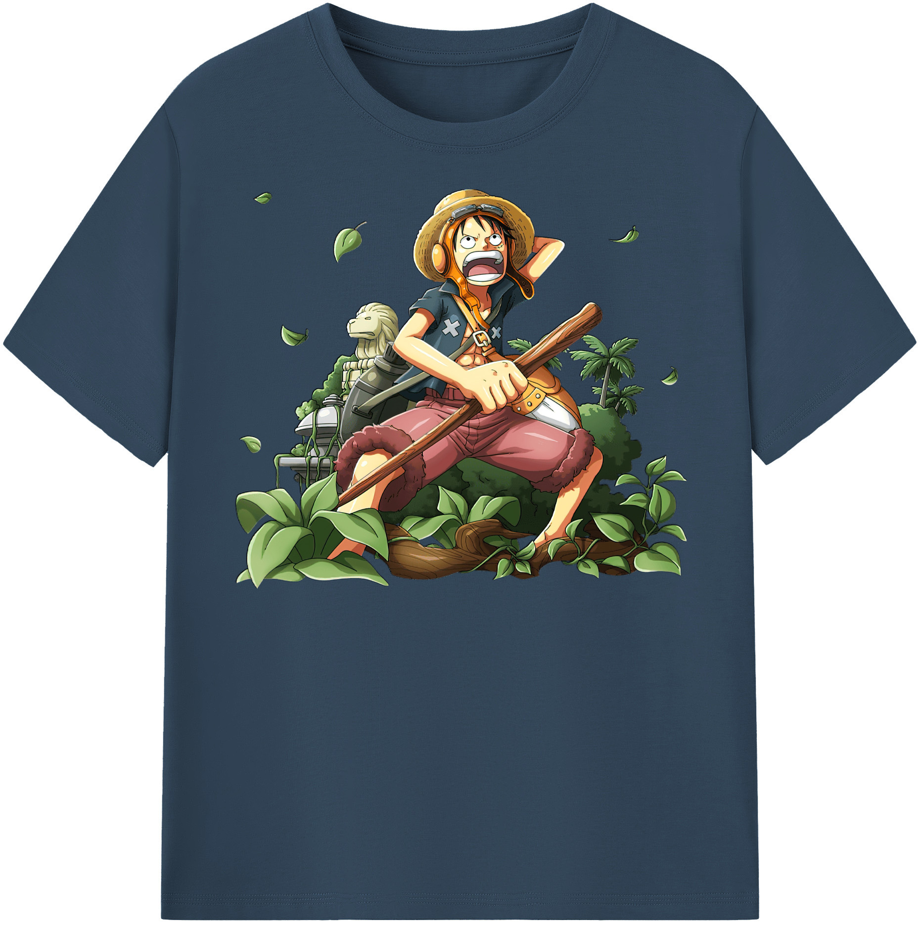 ワンピース モンキー・D・ルフィ ONE PIECE Monkey D. Luffy レディースカジュアルプリントTシャツ（綿100％）
