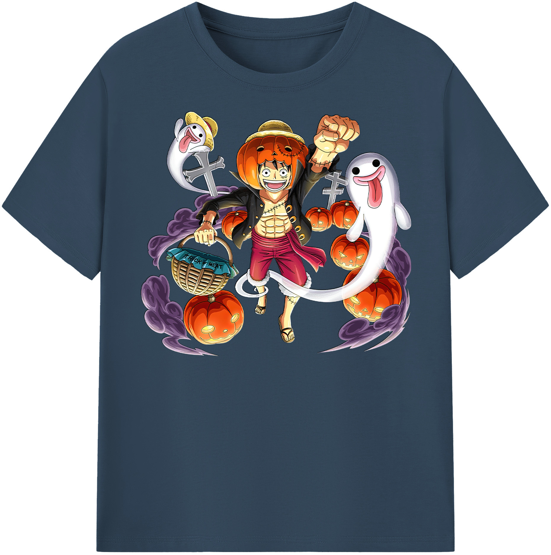 ワンピース モンキー・D・ルフィ ONE PIECE Monkey D. Luffy レディースカジュアルプリントTシャツ（綿100％）