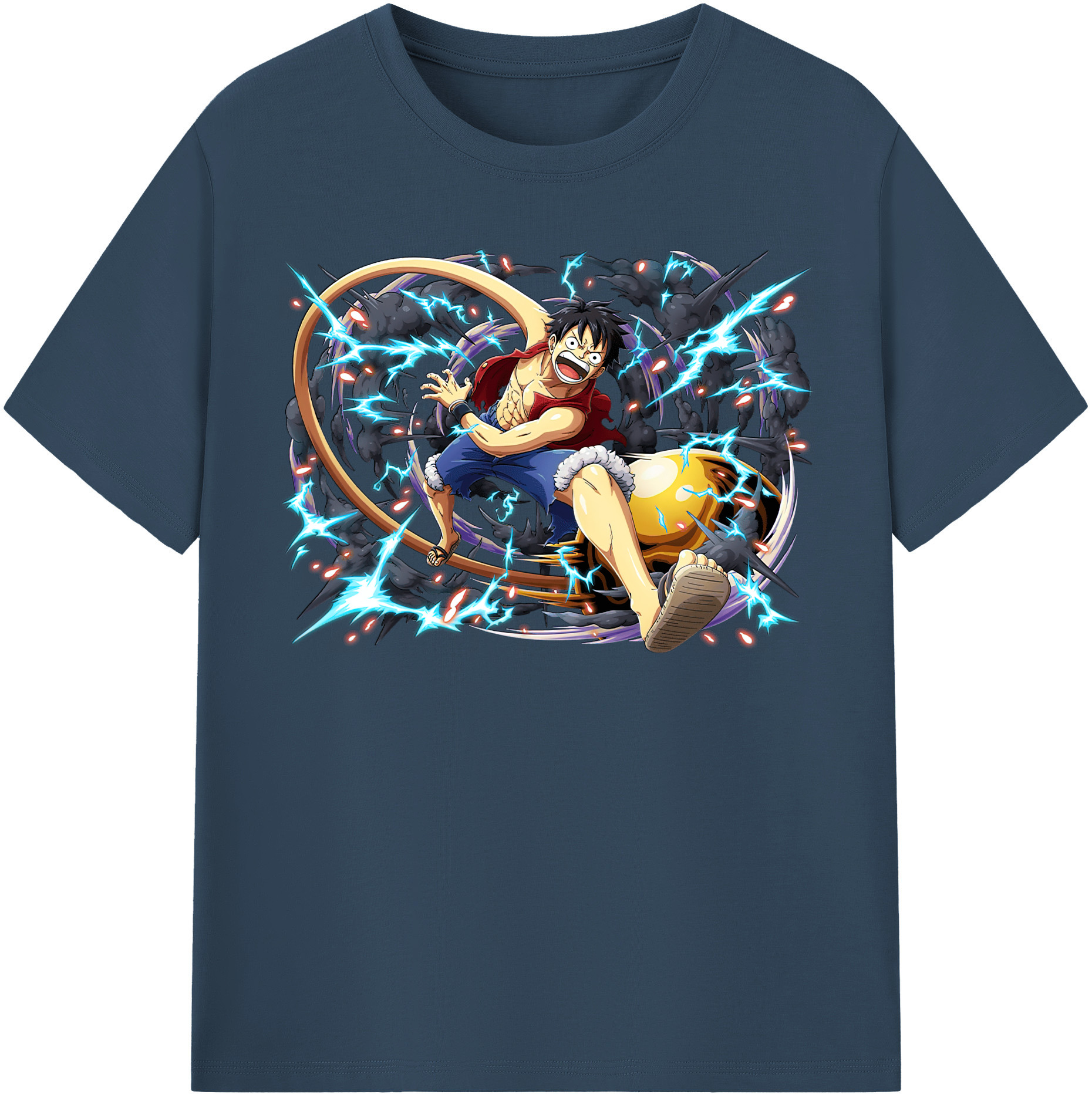 ワンピース モンキー・D・ルフィ ONE PIECE Monkey D. Luffy レディースカジュアルプリントTシャツ（綿100％）