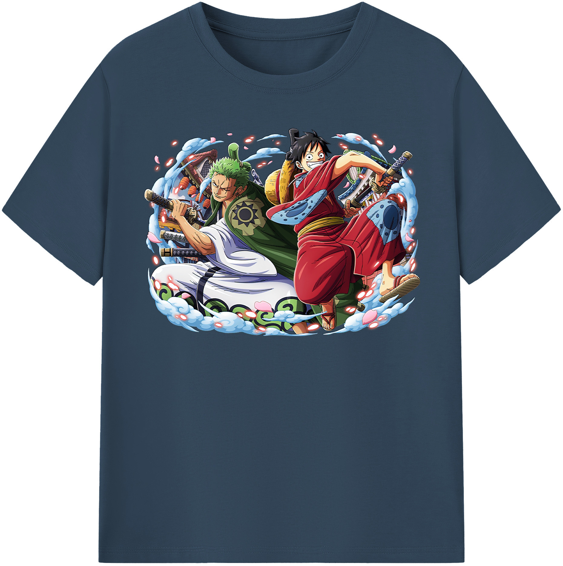 ワンピース モンキー・D・ルフィ ONE PIECE Monkey D. Luffy レディースカジュアルプリントTシャツ（綿100％）