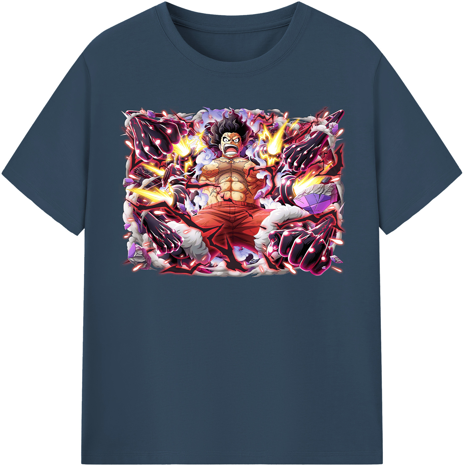 ワンピース モンキー・D・ルフィ ONE PIECE Monkey D. Luffy レディースカジュアルプリントTシャツ（綿100％）