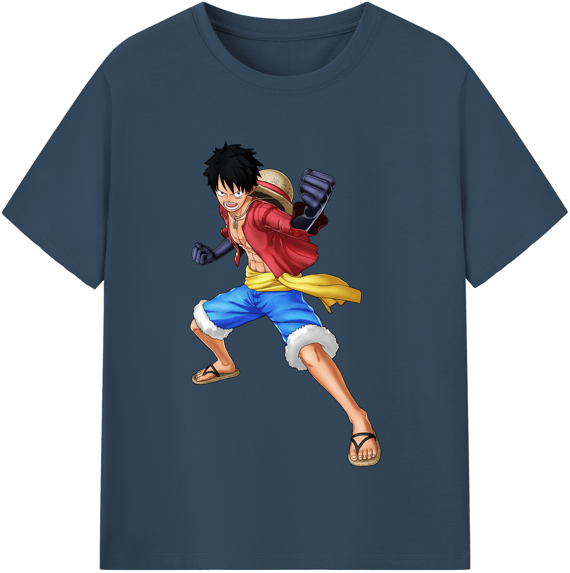 ワンピース モンキー・D・ルフィ ONE PIECE Monkey D. Luffy レディースカジュアルプリントTシャツ（綿100％）