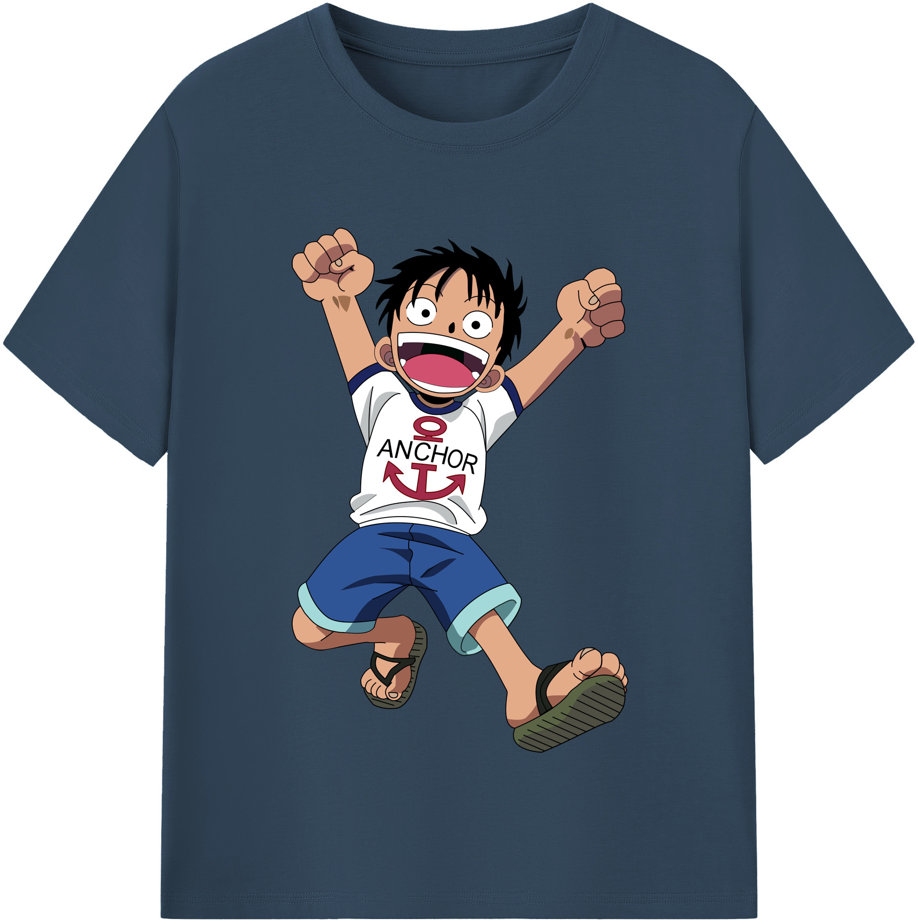 ワンピース モンキー・D・ルフィ ONE PIECE Monkey D. Luffy レディースカジュアルプリントTシャツ（綿100％）