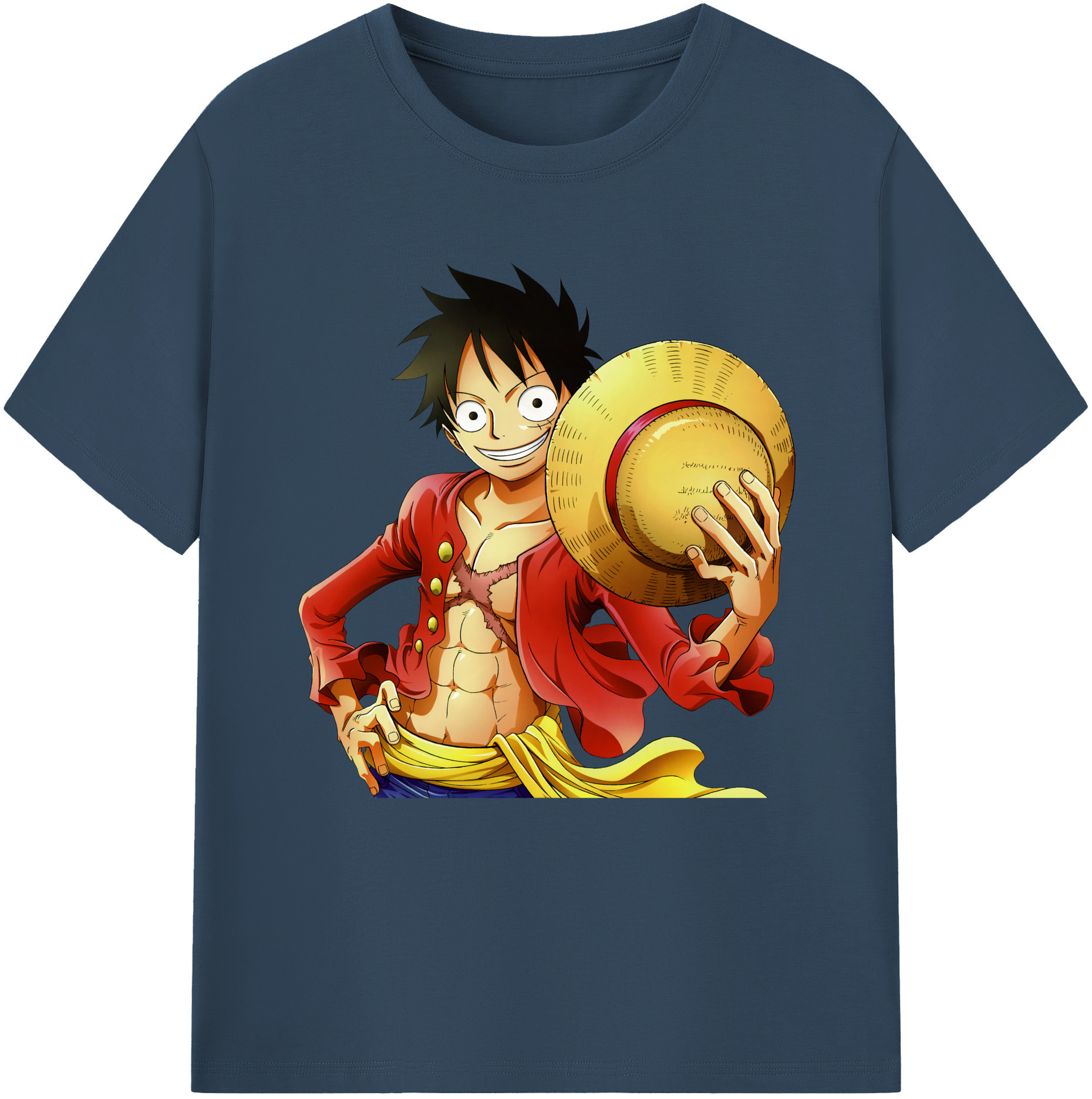 ワンピース モンキー・D・ルフィ ONE PIECE Monkey D. Luffy レディースカジュアルプリントTシャツ（綿100％）