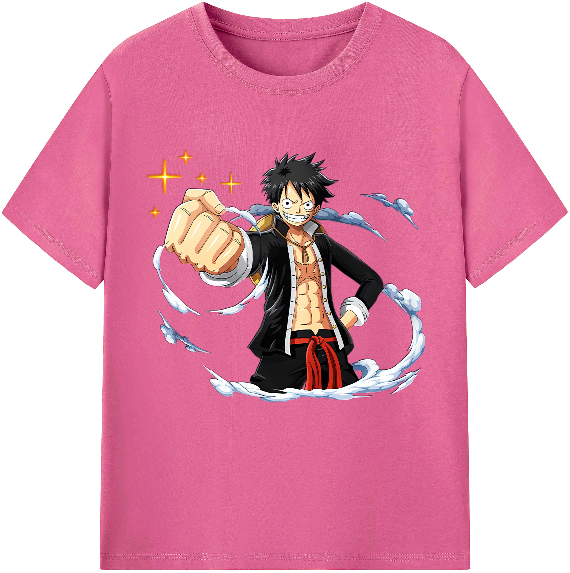 ワンピース モンキー・D・ルフィ ONE PIECE Monkey D. Luffy レディースカジュアルプリントTシャツ（綿100％）