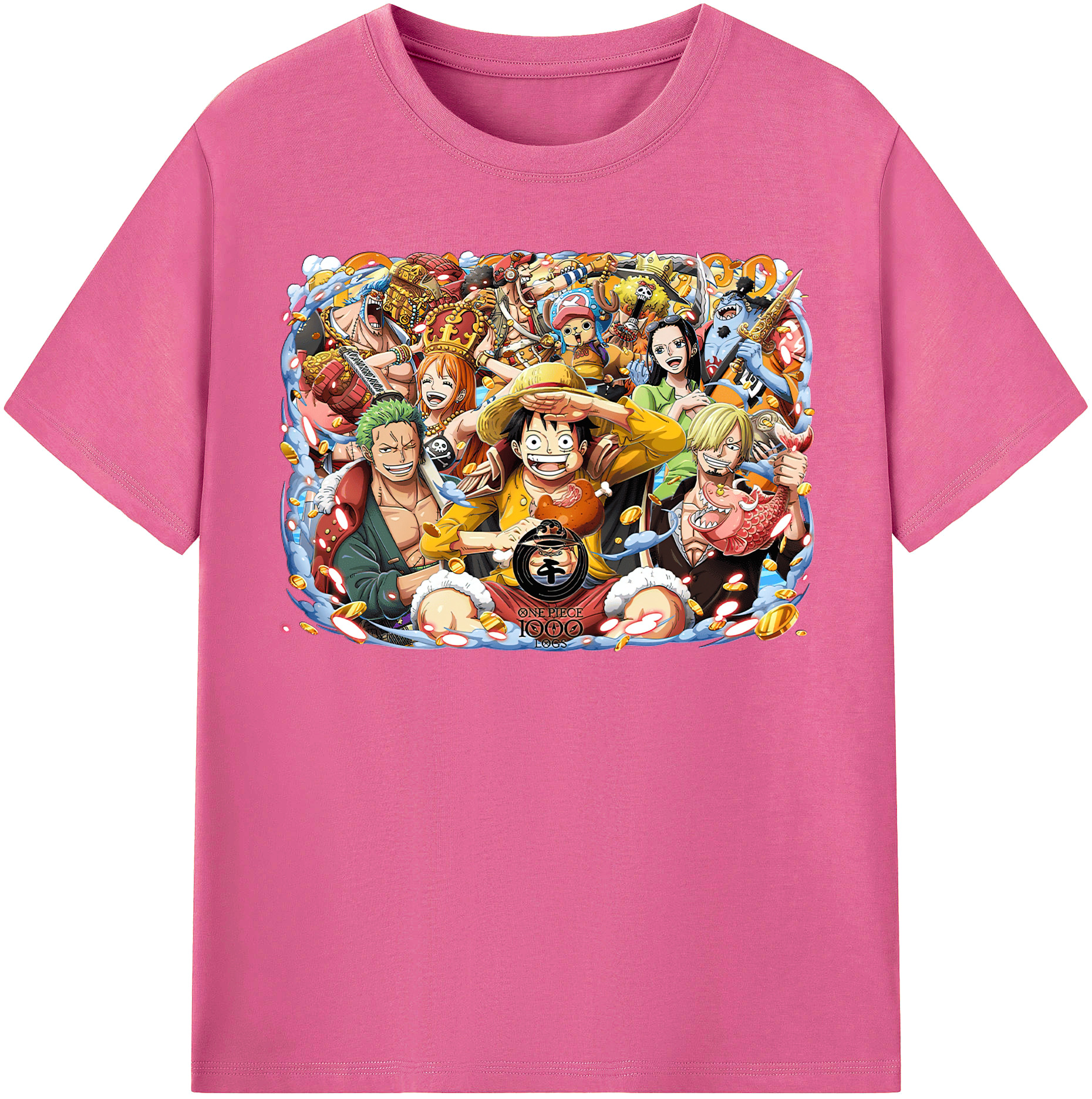 ワンピース モンキー・D・ルフィ ONE PIECE Monkey D. Luffy レディースカジュアルプリントTシャツ（綿100％）