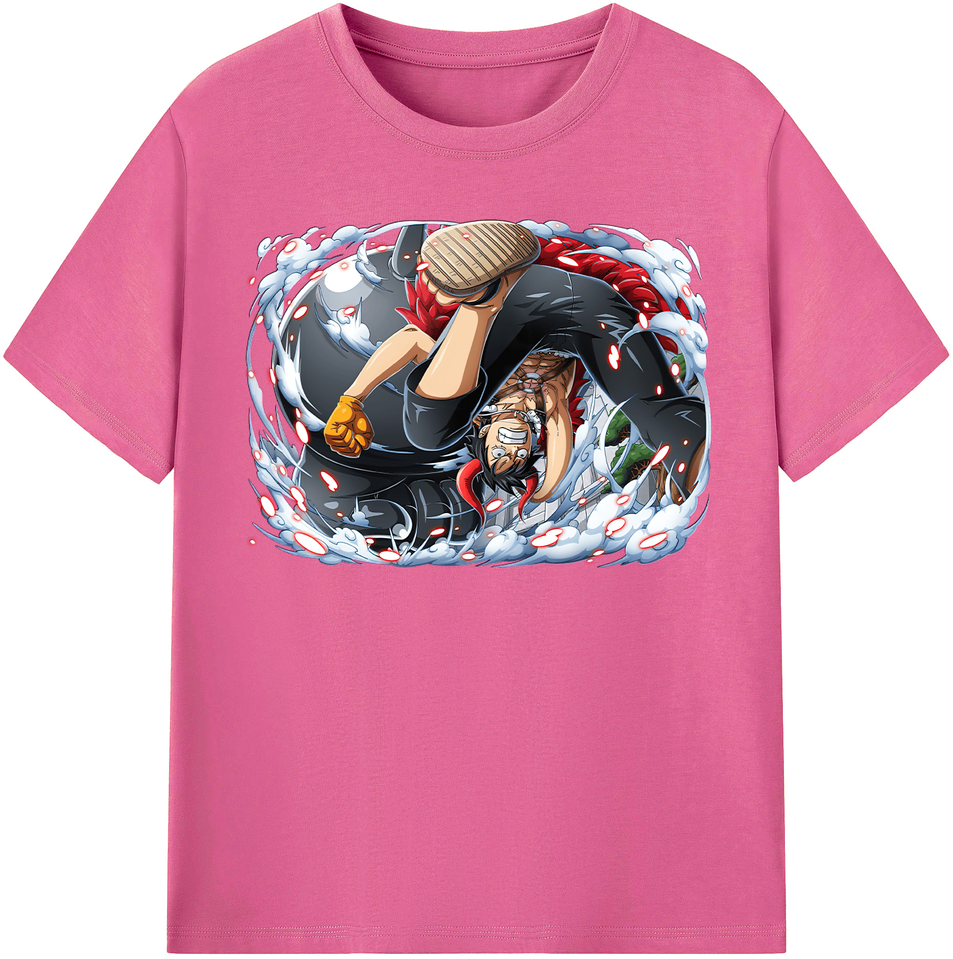 ワンピース モンキー・D・ルフィ ONE PIECE Monkey D. Luffy レディースカジュアルプリントTシャツ（綿100％）