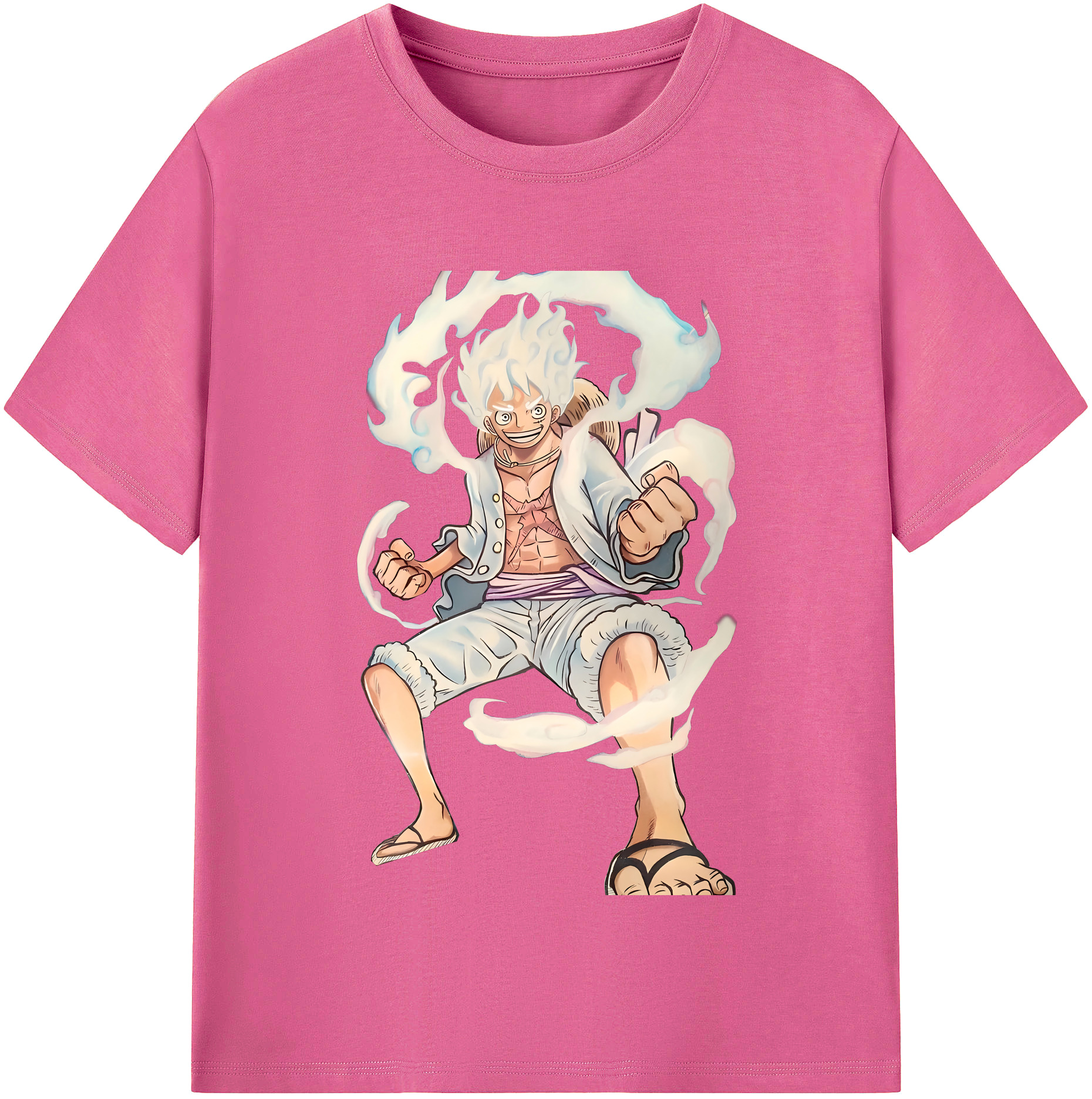 ワンピース モンキー・D・ルフィ ONE PIECE Monkey D. Luffy レディースカジュアルプリントTシャツ（綿100％）