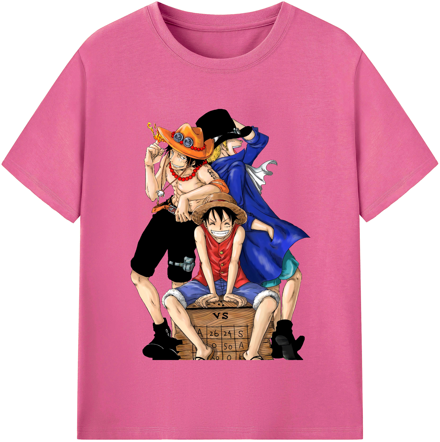 ワンピース モンキー・D・ルフィ ONE PIECE Monkey D. Luffy レディースカジュアルプリントTシャツ（綿100％）