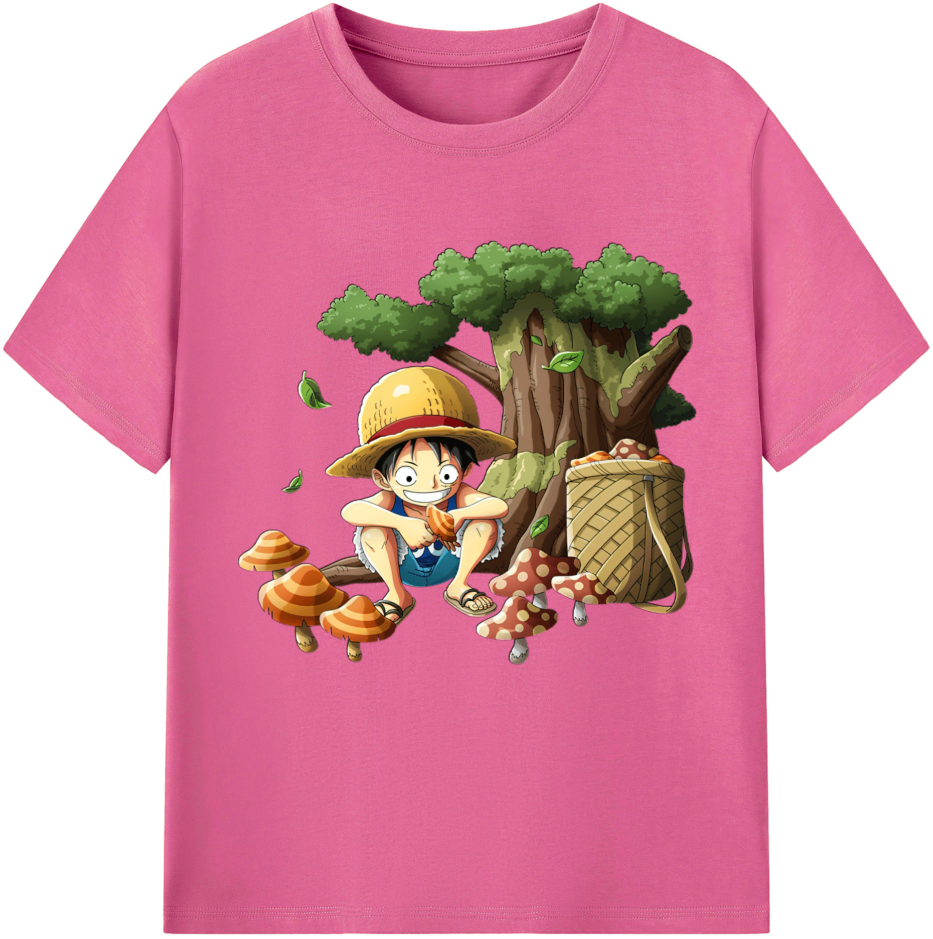 ワンピース モンキー・D・ルフィ ONE PIECE Monkey D. Luffy レディースカジュアルプリントTシャツ（綿100％）