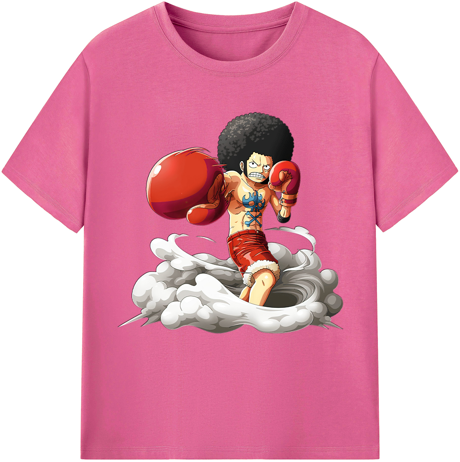ワンピース モンキー・D・ルフィ ONE PIECE Monkey D. Luffy レディースカジュアルプリントTシャツ（綿100％）