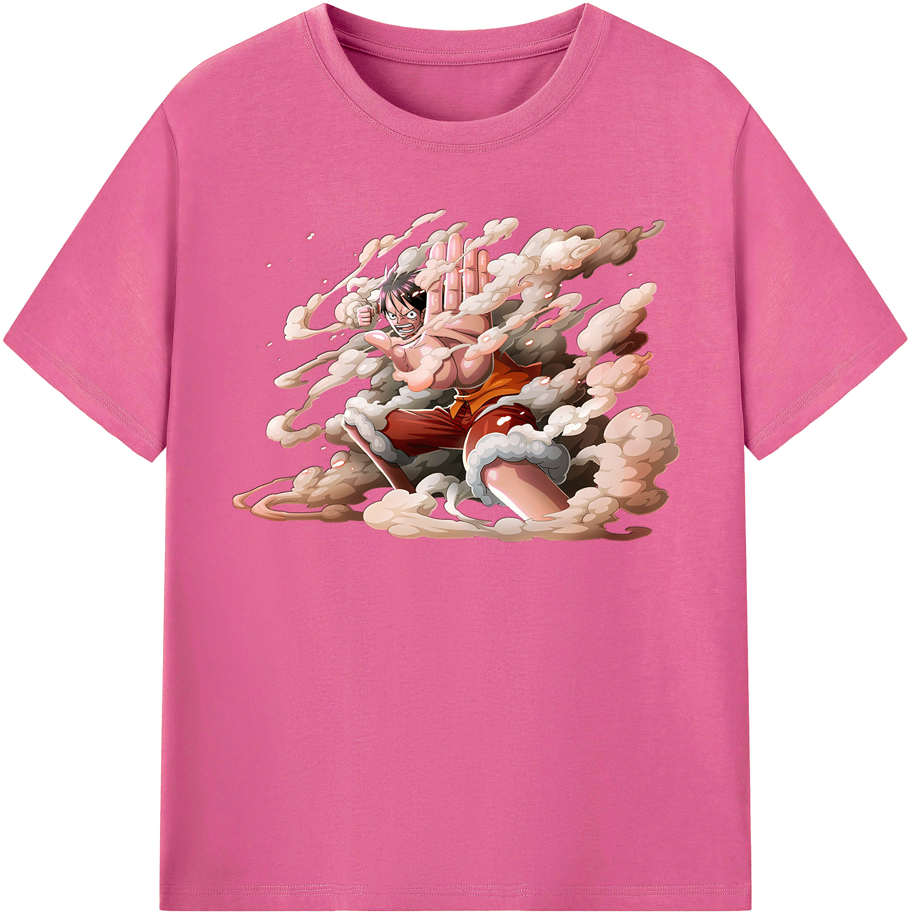 ワンピース モンキー・D・ルフィ ONE PIECE Monkey D. Luffy レディースカジュアルプリントTシャツ（綿100％）