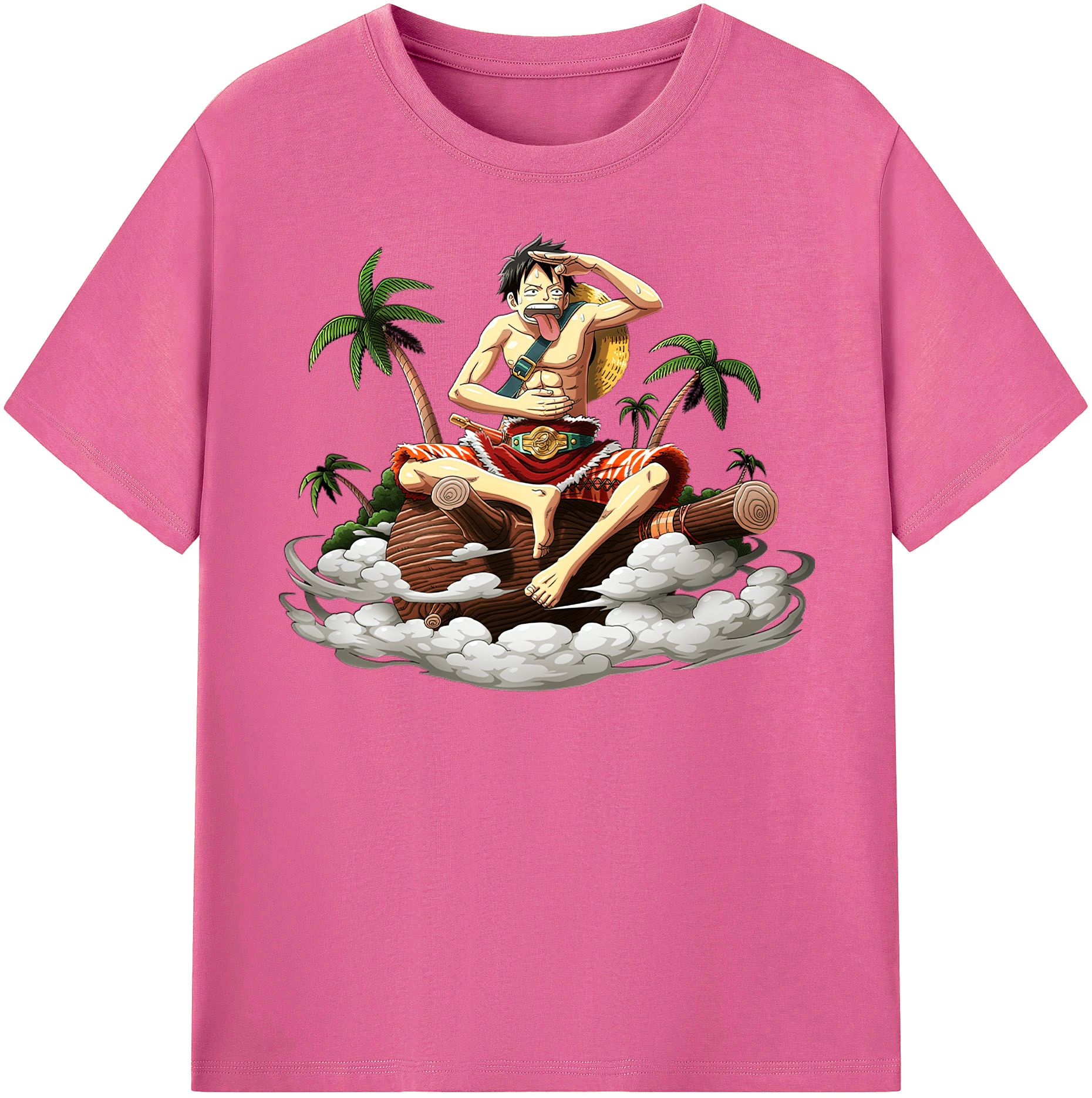 ワンピース モンキー・D・ルフィ ONE PIECE Monkey D. Luffy レディースカジュアルプリントTシャツ（綿100％）