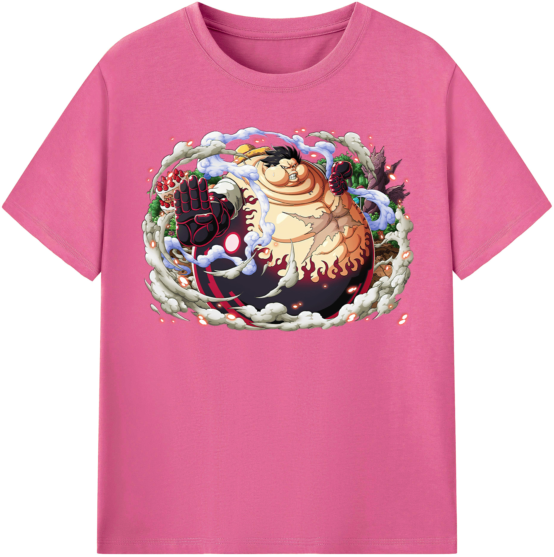 ワンピース モンキー・D・ルフィ ONE PIECE Monkey D. Luffy レディースカジュアルプリントTシャツ（綿100％）