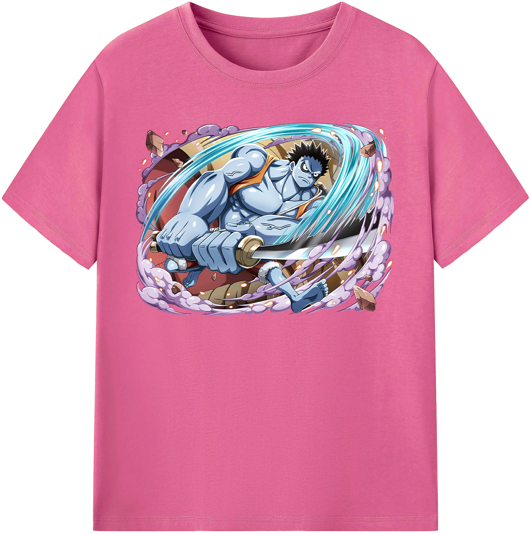 ワンピース モンキー・D・ルフィ ONE PIECE Monkey D. Luffy レディースカジュアルプリントTシャツ（綿100％）