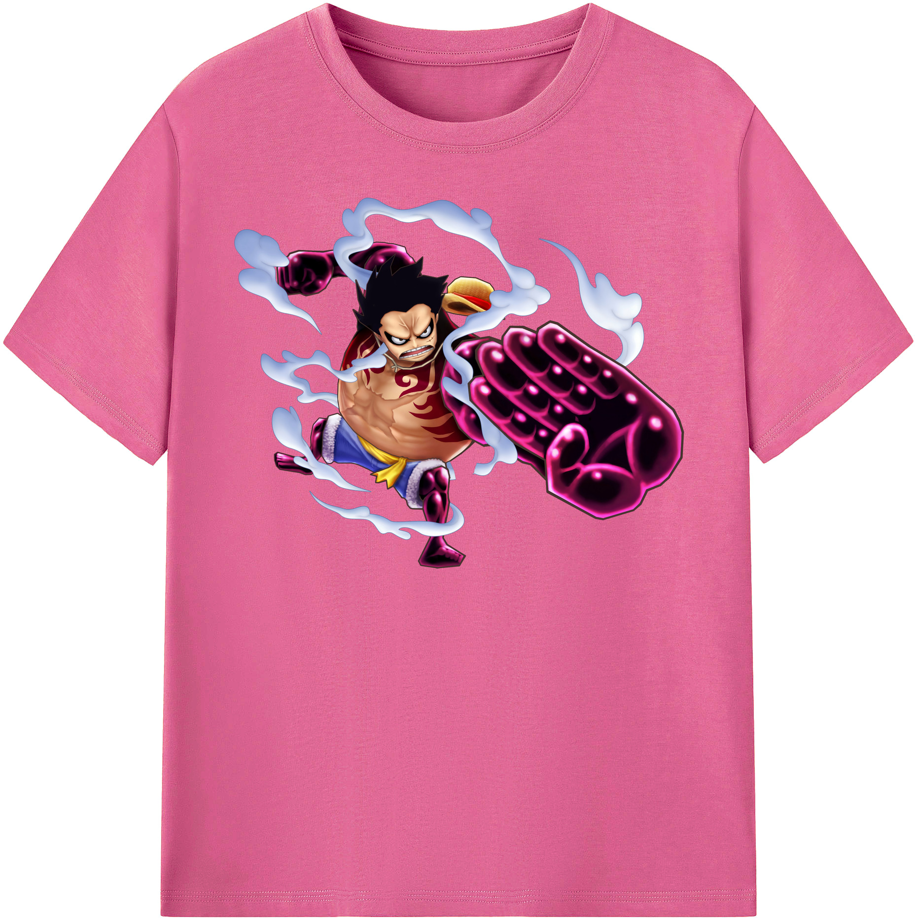 ワンピース モンキー・D・ルフィ ONE PIECE Monkey D. Luffy レディースカジュアルプリントTシャツ（綿100％）