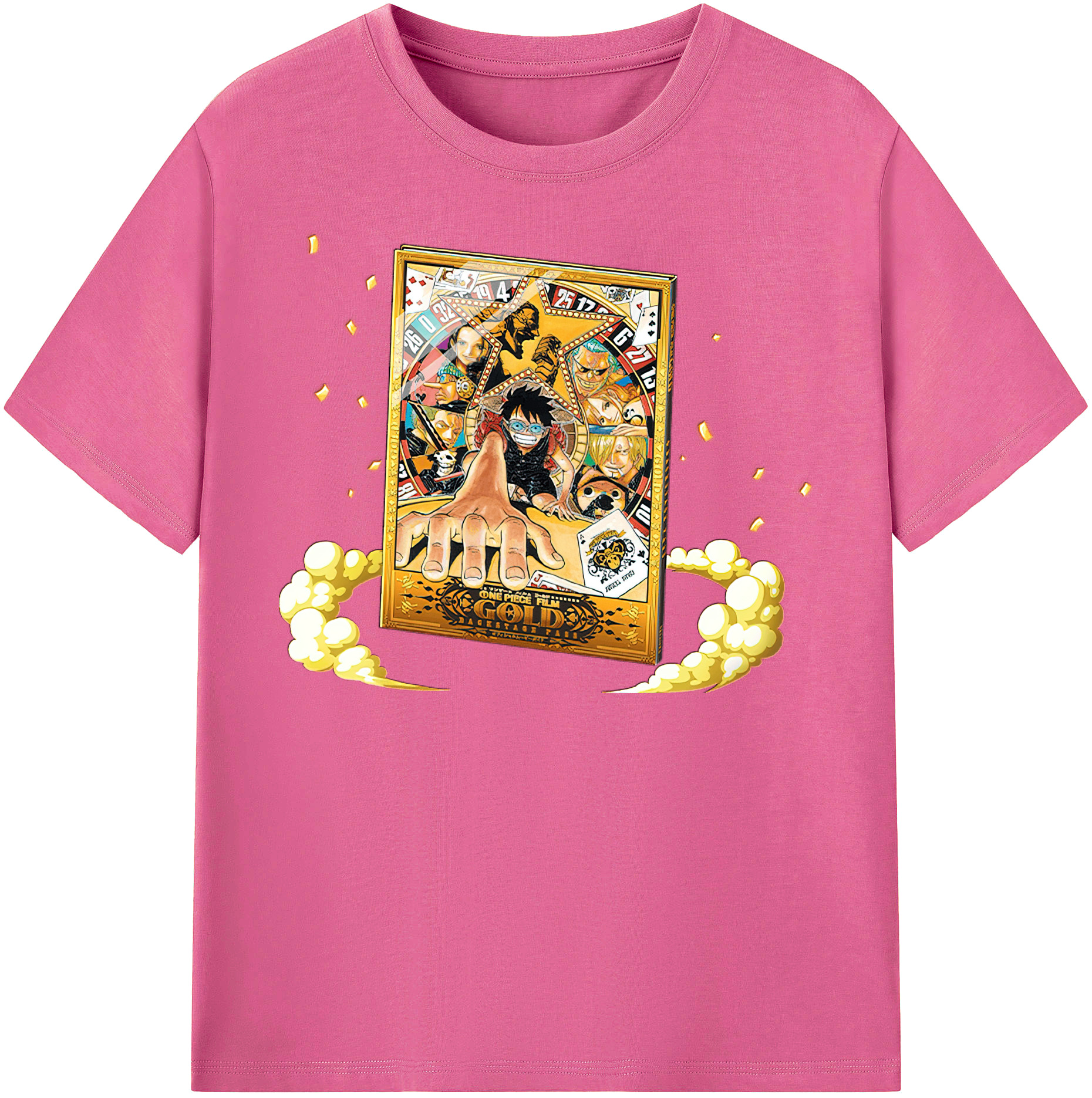 ワンピース モンキー・D・ルフィ ONE PIECE Monkey D. Luffy レディースカジュアルプリントTシャツ（綿100％）