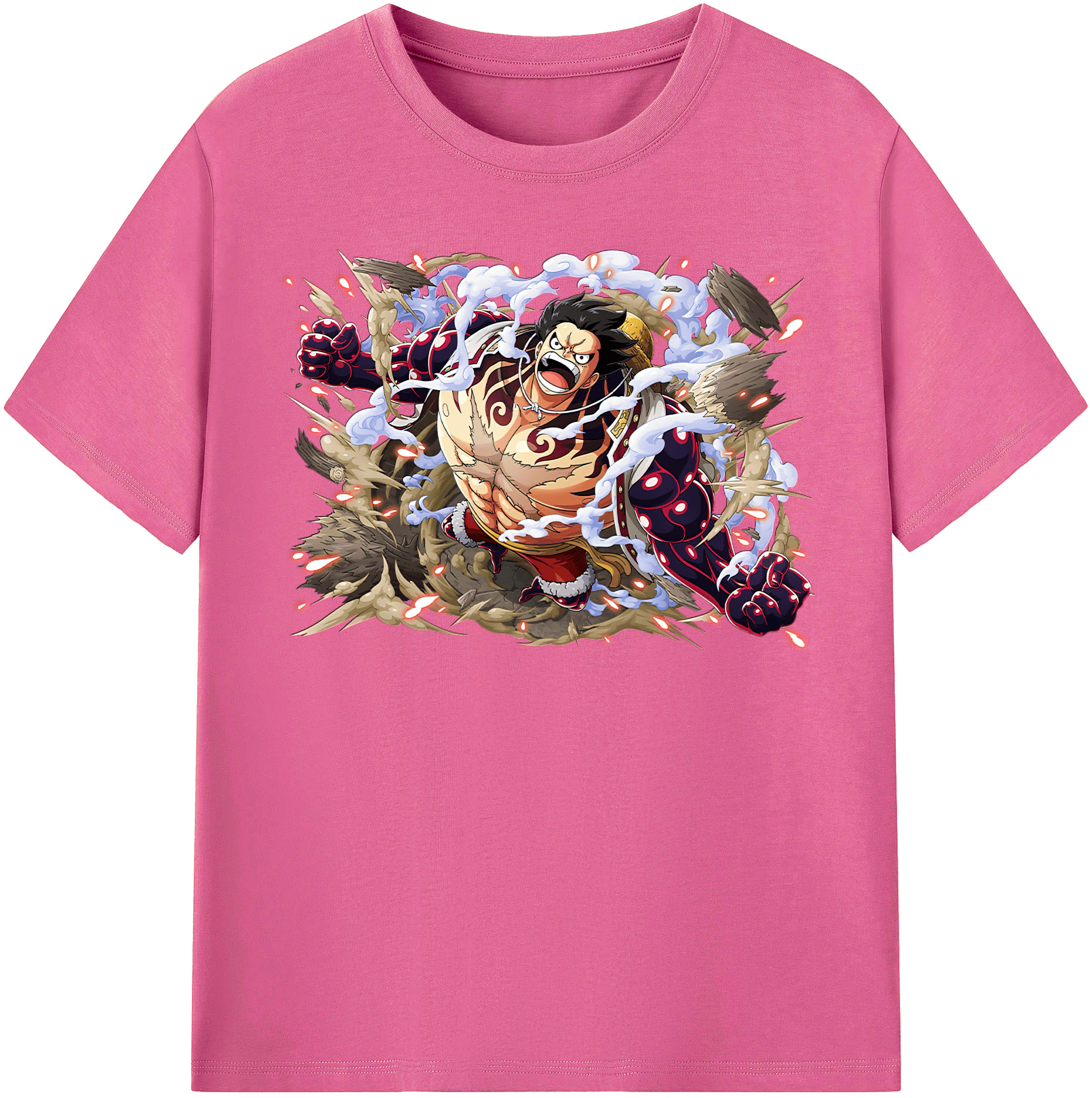 ワンピース モンキー・D・ルフィ ONE PIECE Monkey D. Luffy レディースカジュアルプリントTシャツ（綿100％）
