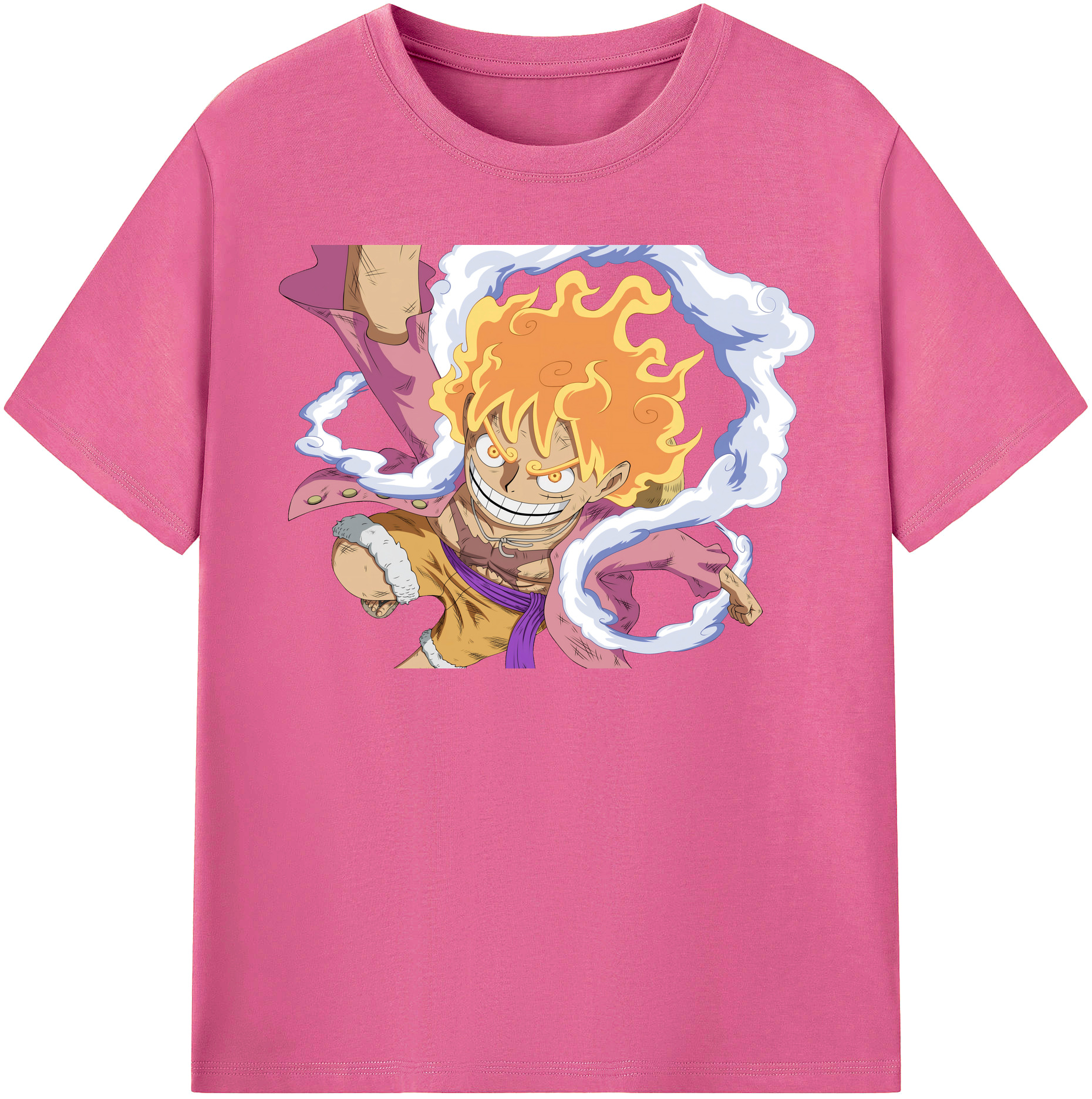 ワンピース モンキー・D・ルフィ ONE PIECE Monkey D. Luffy レディースカジュアルプリントTシャツ（綿100％）