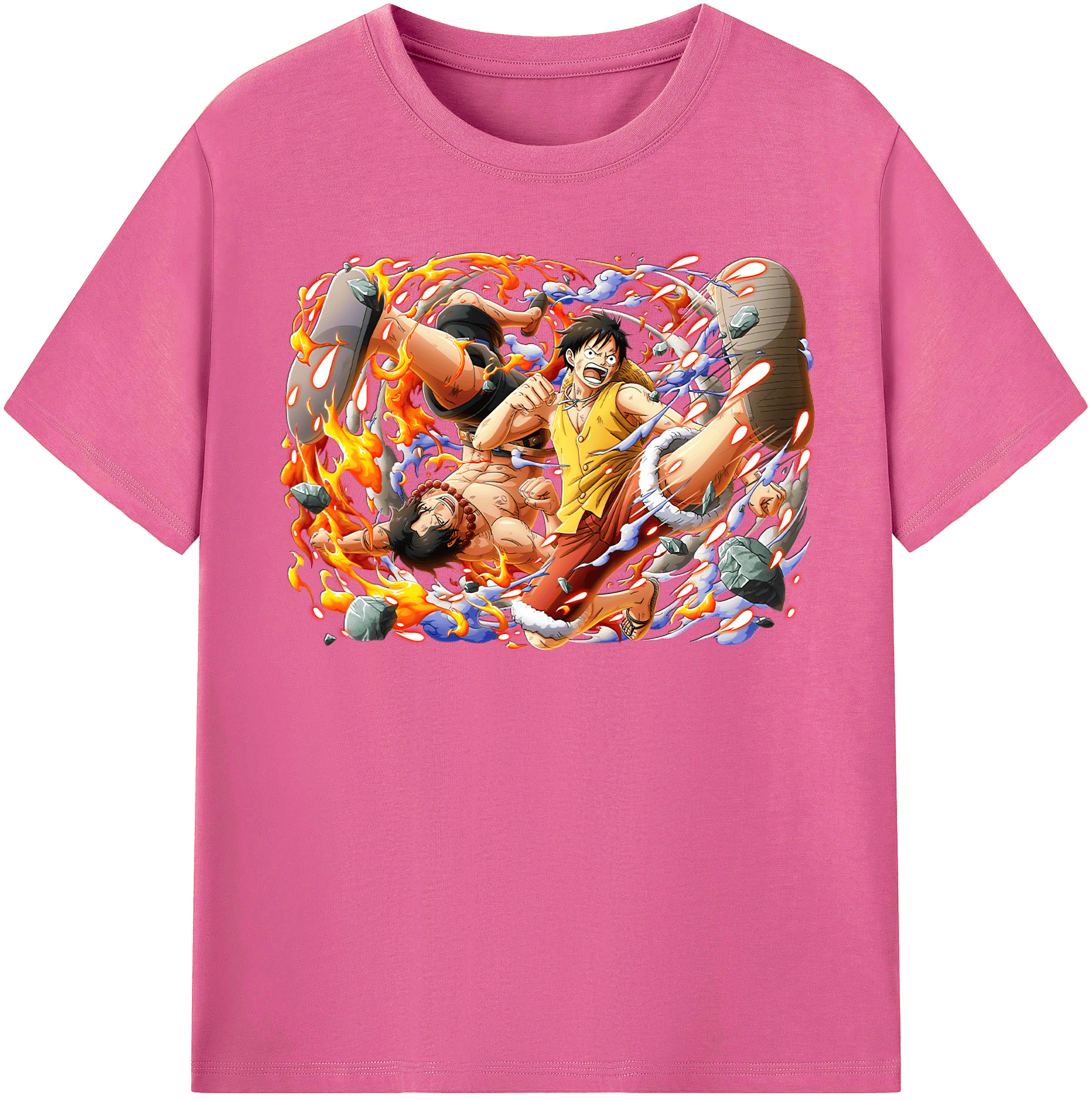 ワンピース モンキー・D・ルフィ ONE PIECE Monkey D. Luffy レディースカジュアルプリントTシャツ（綿100％）