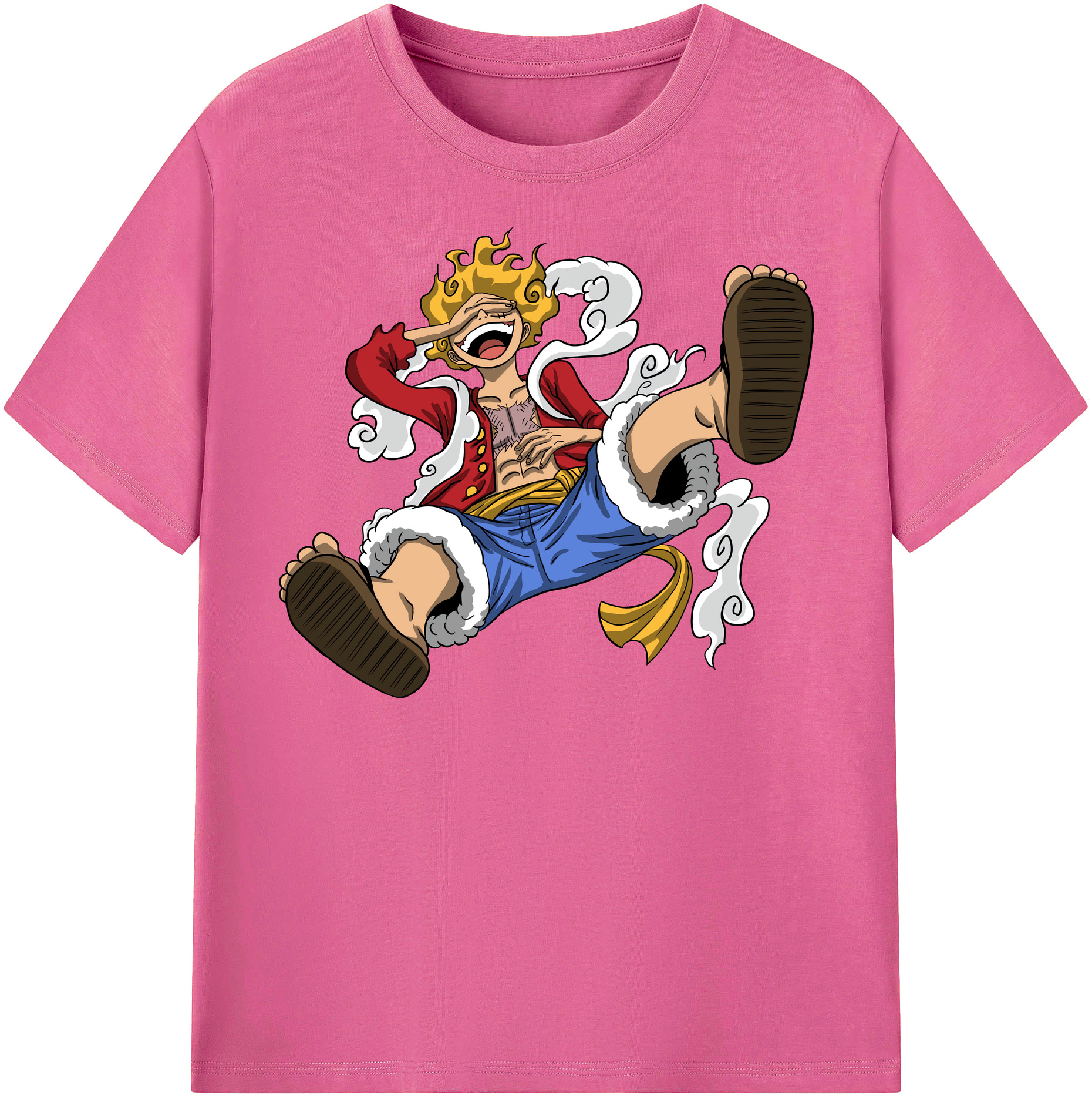 ワンピース モンキー・D・ルフィ ONE PIECE Monkey D. Luffy レディースカジュアルプリントTシャツ（綿100％）