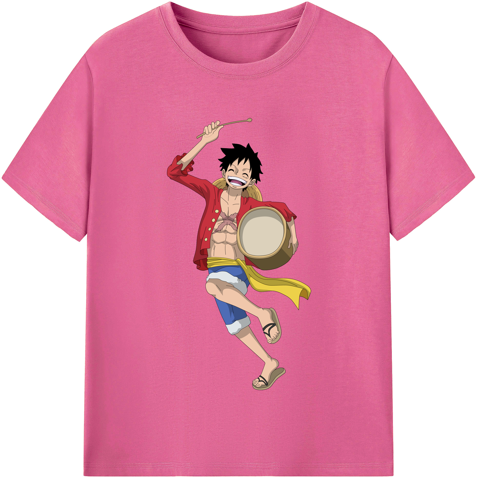 ワンピース モンキー・D・ルフィ ONE PIECE Monkey D. Luffy レディースカジュアルプリントTシャツ（綿100％）