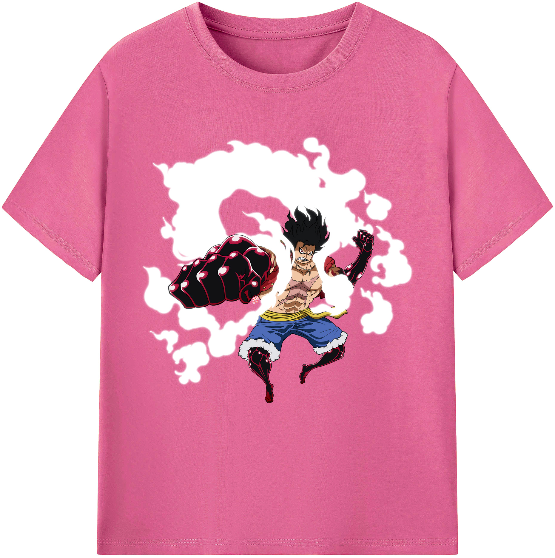 ワンピース モンキー・D・ルフィ ONE PIECE Monkey D. Luffy レディースカジュアルプリントTシャツ（綿100％）