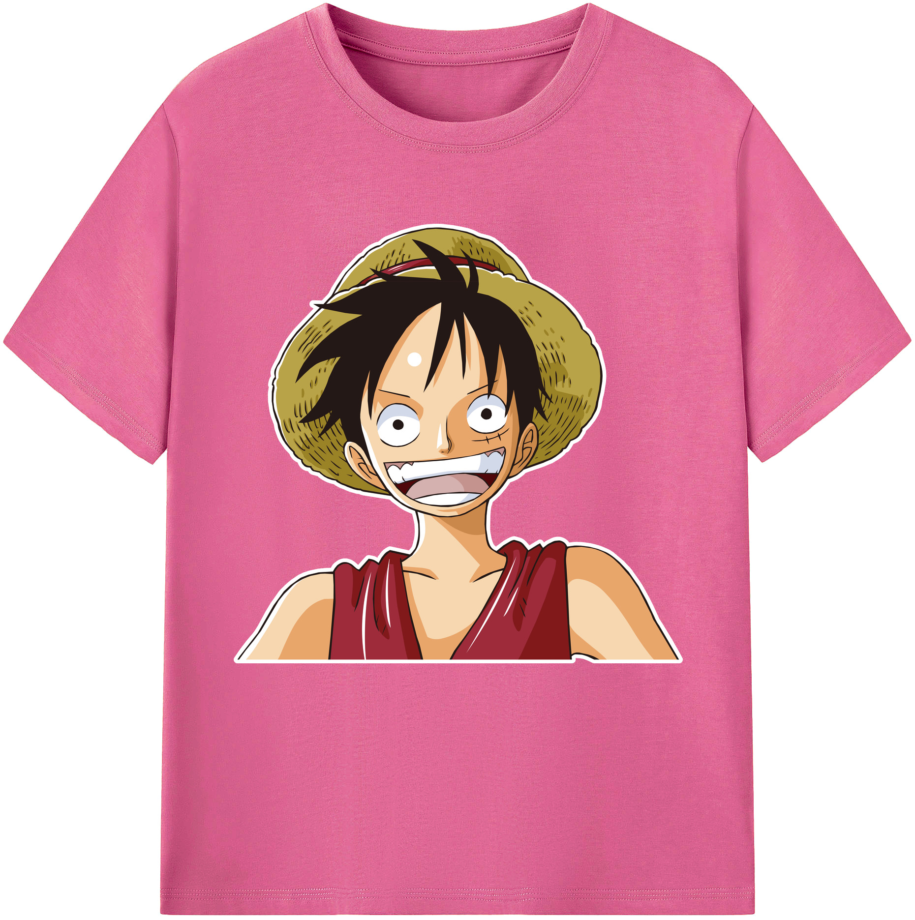 ワンピース モンキー・D・ルフィ ONE PIECE Monkey D. Luffy レディースカジュアルプリントTシャツ（綿100％）