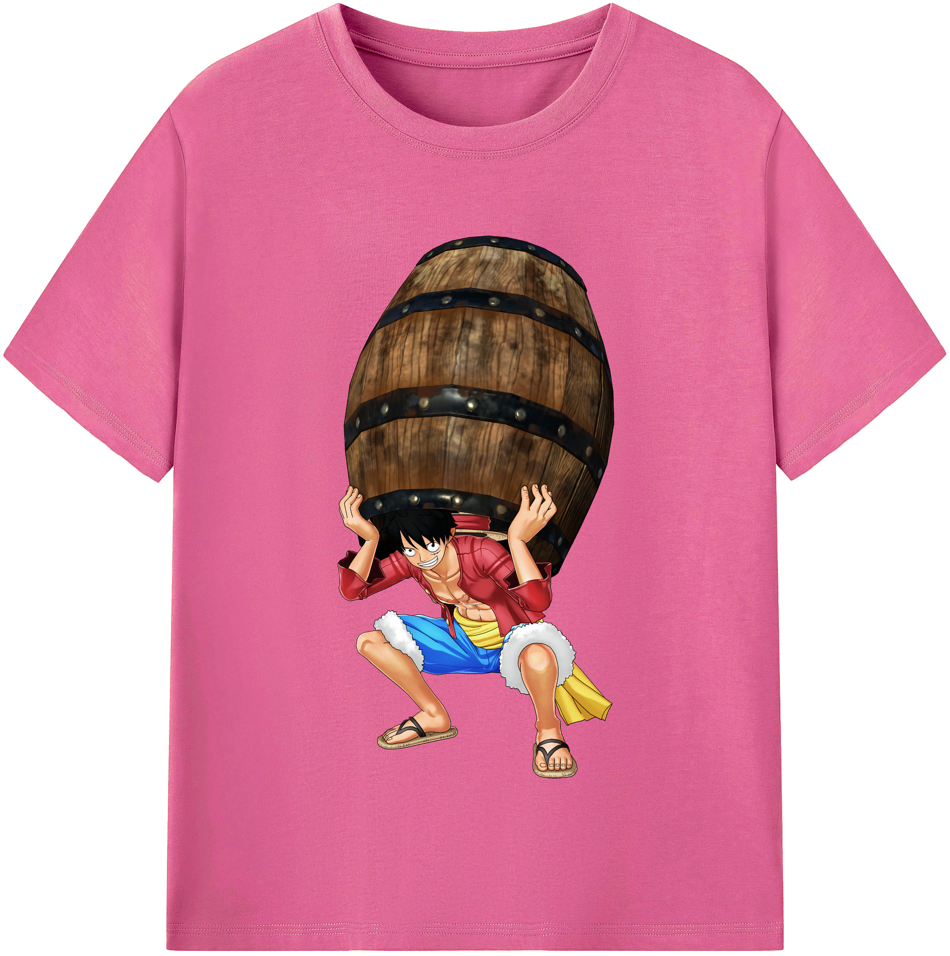 ワンピース モンキー・D・ルフィ ONE PIECE Monkey D. Luffy レディースカジュアルプリントTシャツ（綿100％）