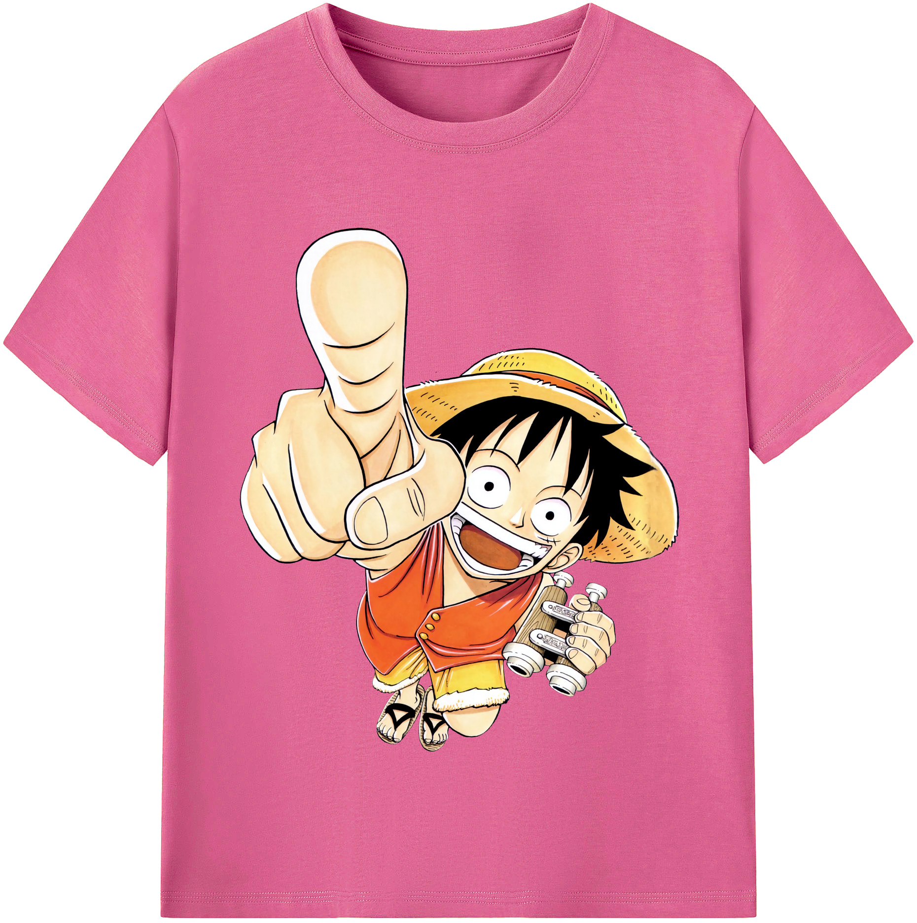ワンピース モンキー・D・ルフィ ONE PIECE Monkey D. Luffy レディースカジュアルプリントTシャツ（綿100％）
