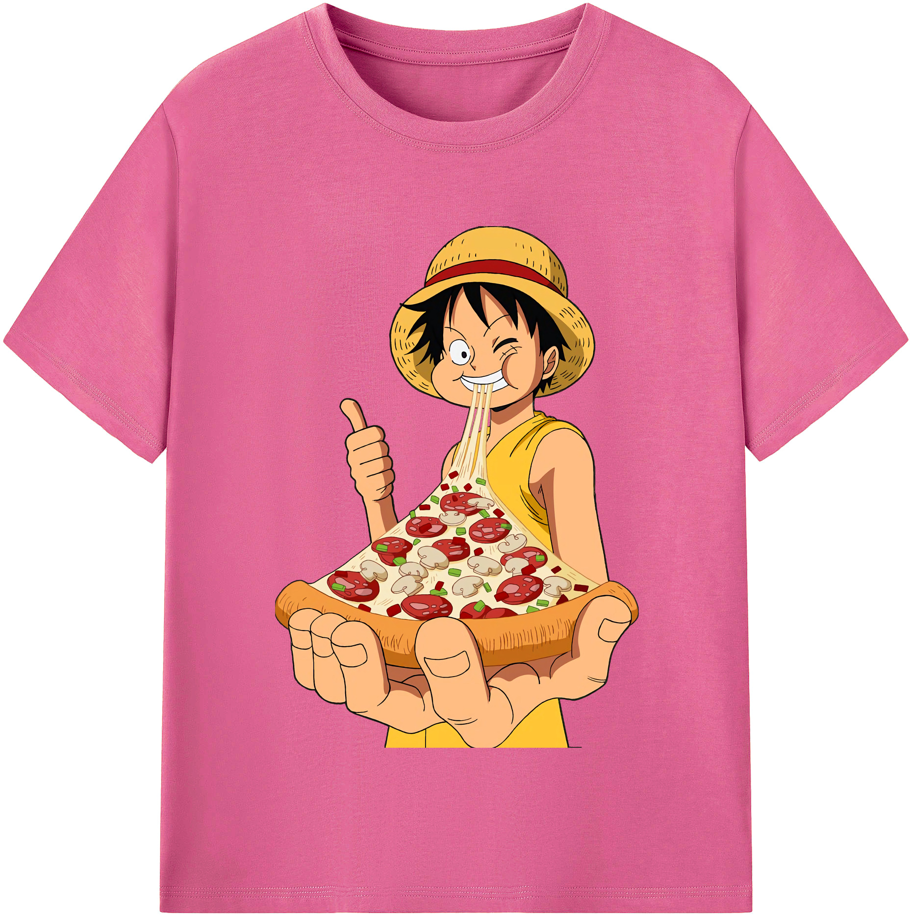 ワンピース モンキー・D・ルフィ ONE PIECE Monkey D. Luffy レディースカジュアルプリントTシャツ（綿100％）