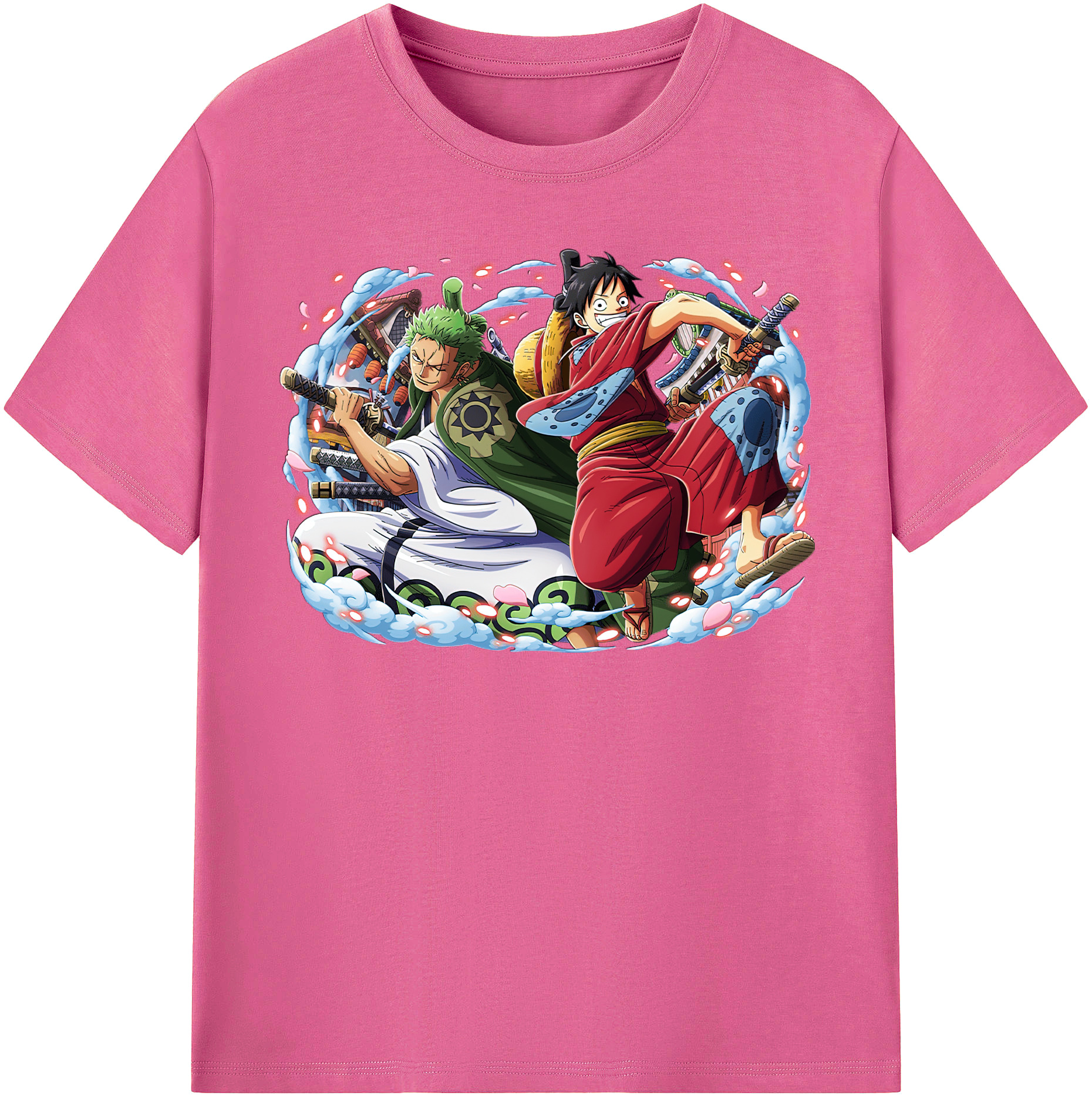 ワンピース モンキー・D・ルフィ ONE PIECE Monkey D. Luffy レディースカジュアルプリントTシャツ（綿100％）