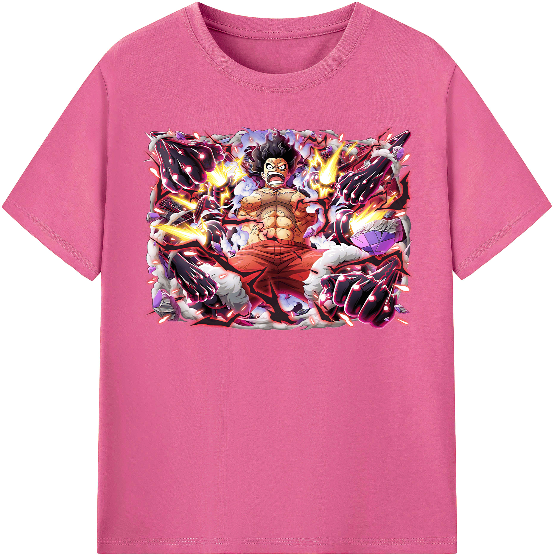 ワンピース モンキー・D・ルフィ ONE PIECE Monkey D. Luffy レディースカジュアルプリントTシャツ（綿100％）