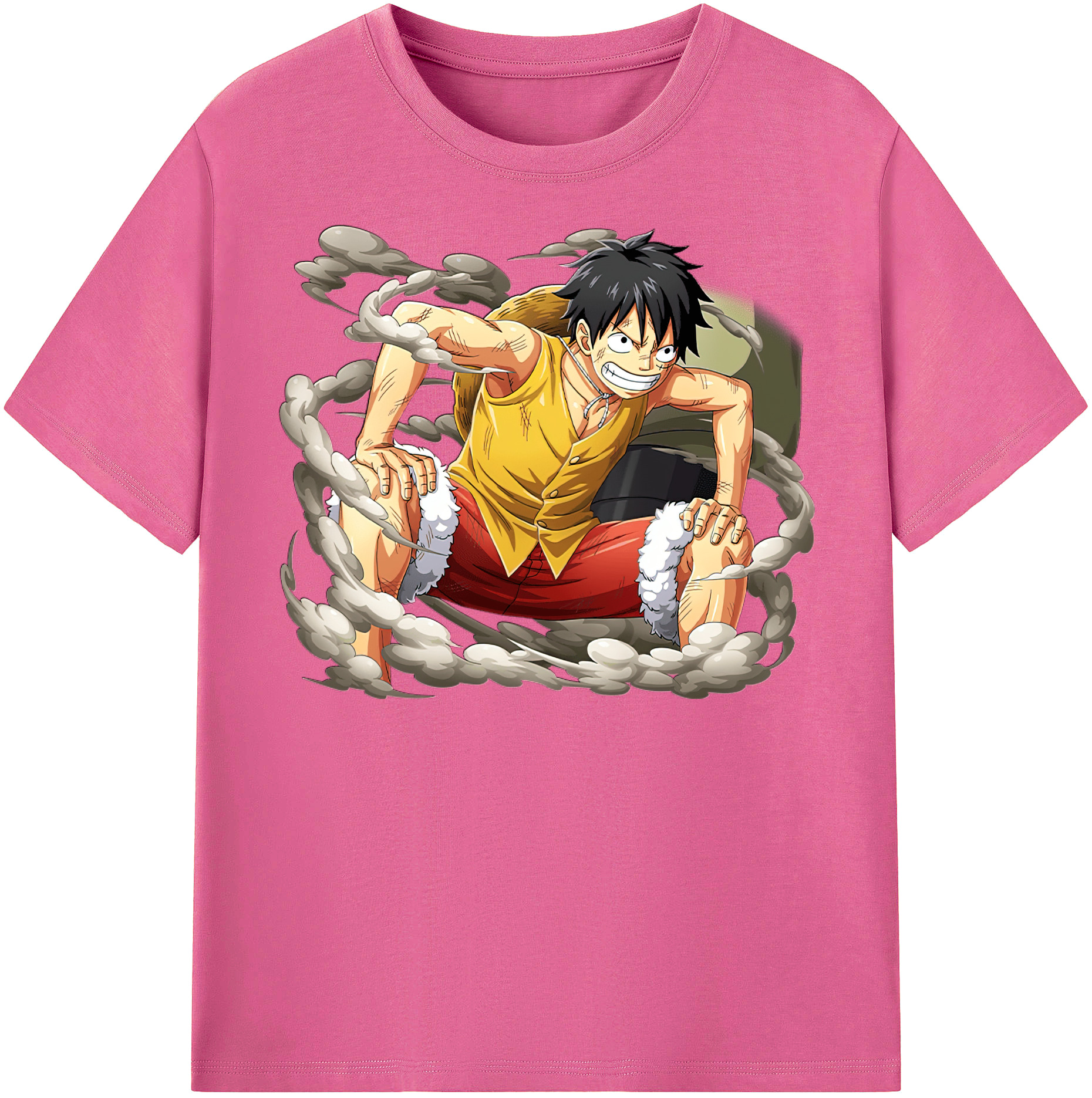 ワンピース モンキー・D・ルフィ ONE PIECE Monkey D. Luffy レディースカジュアルプリントTシャツ（綿100％）